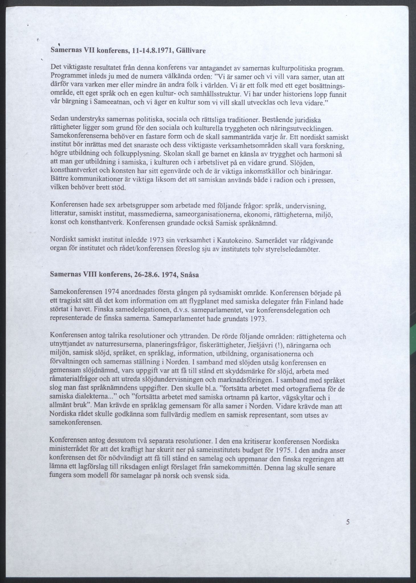 Sámiráđđi / Saami Council, AV/SAMI-PA-1126/X/L0018: Saami Conference XVIII, 2004
