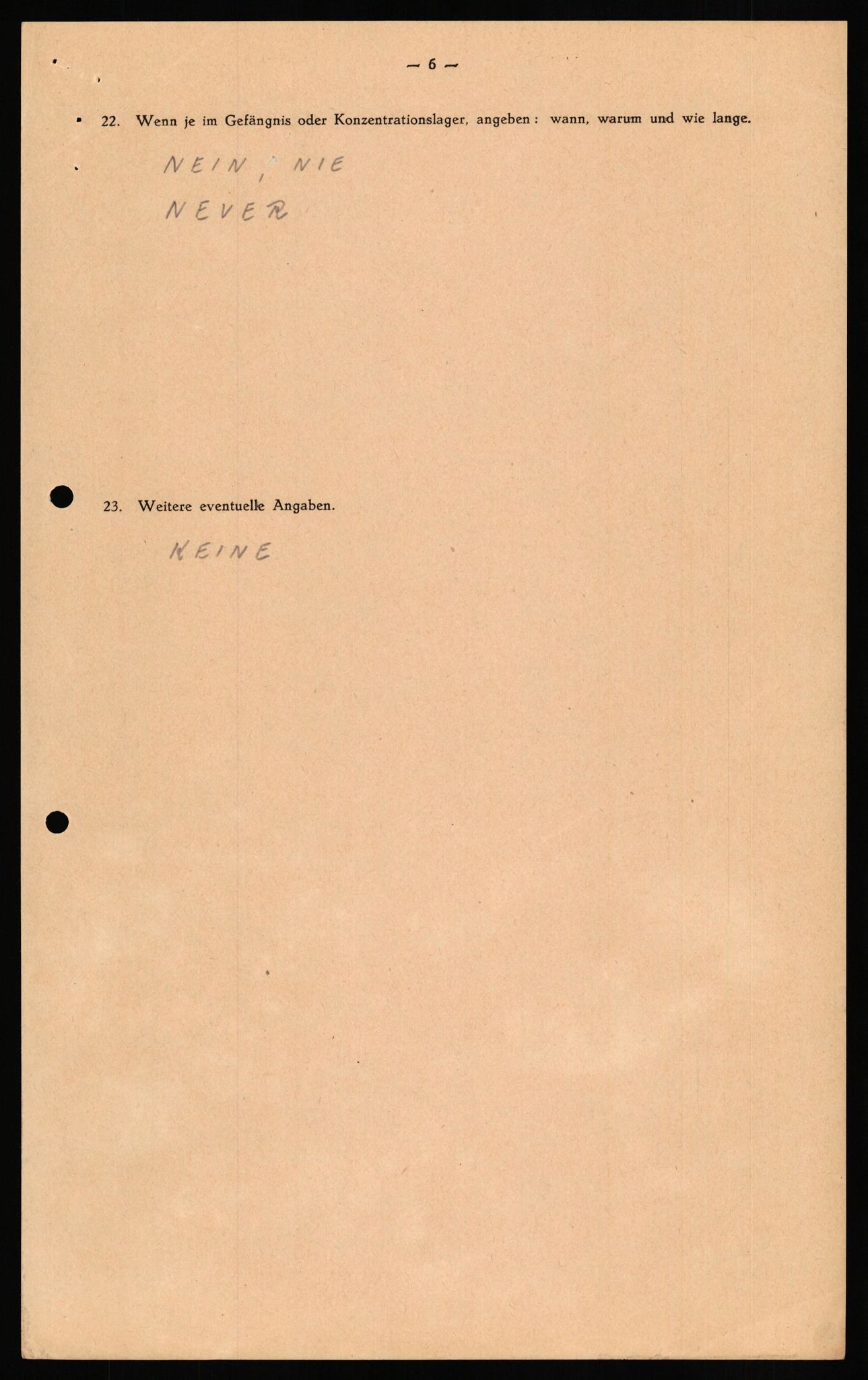 Forsvaret, Forsvarets overkommando II, AV/RA-RAFA-3915/D/Db/L0026: CI Questionaires. Tyske okkupasjonsstyrker i Norge. Tyskere., 1945-1946, s. 257