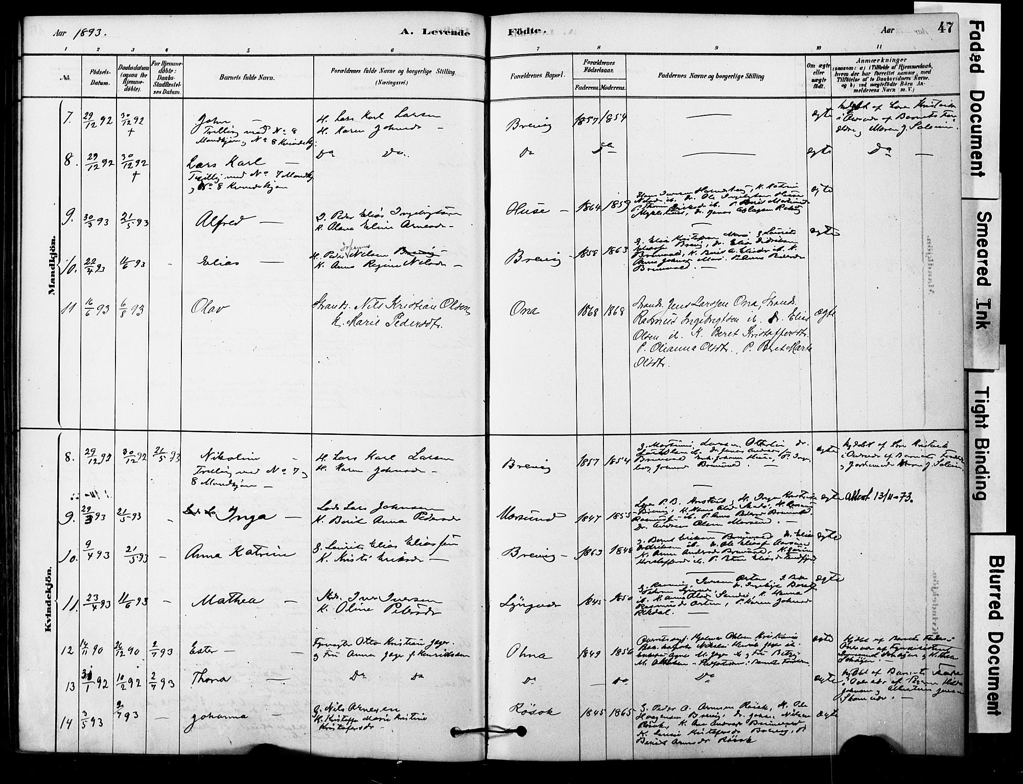 Ministerialprotokoller, klokkerbøker og fødselsregistre - Møre og Romsdal, AV/SAT-A-1454/561/L0729: Ministerialbok nr. 561A03, 1878-1900, s. 47