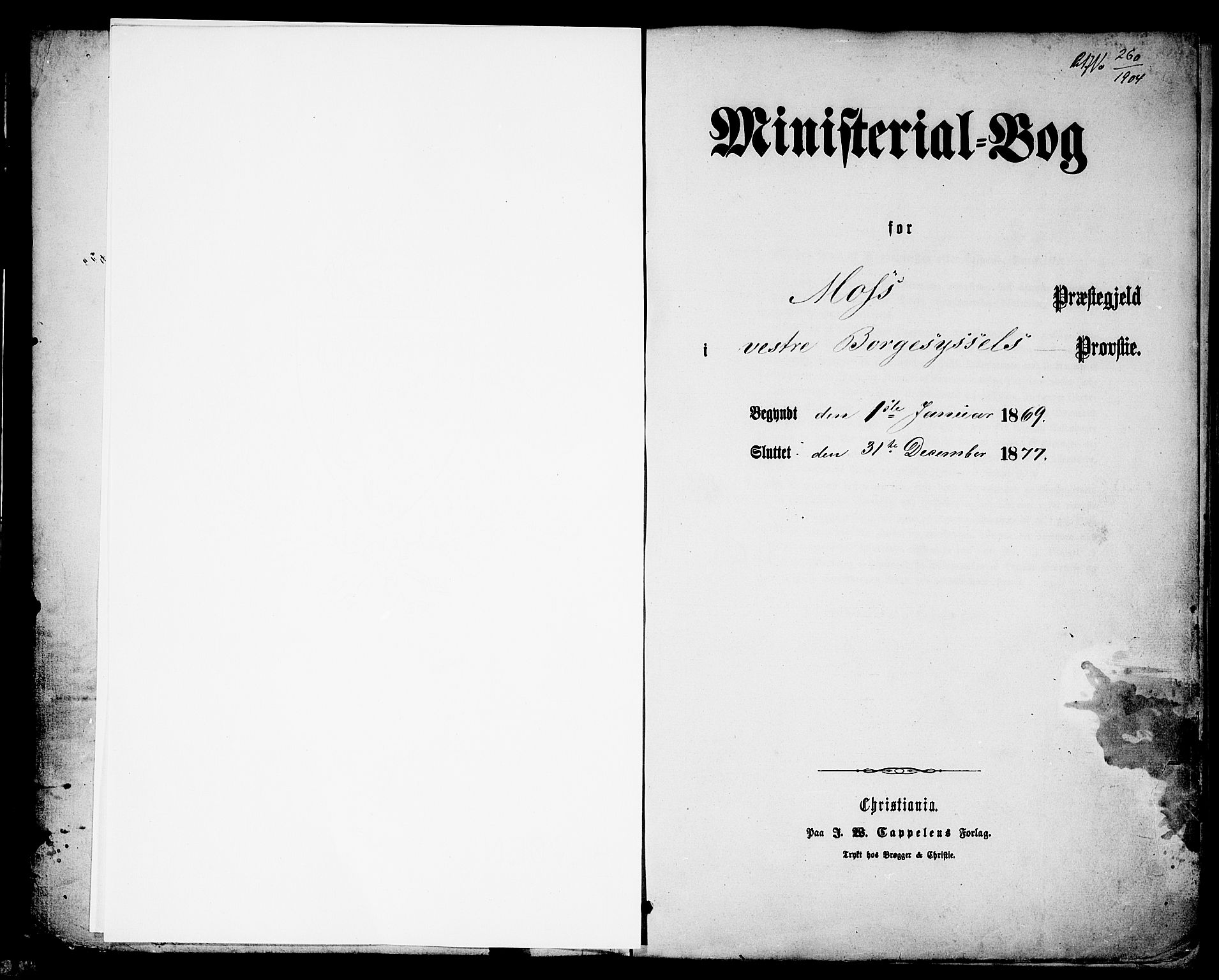 Moss prestekontor Kirkebøker, AV/SAO-A-2003/G/Ga/L0004: Klokkerbok nr.  I 4, 1869-1877