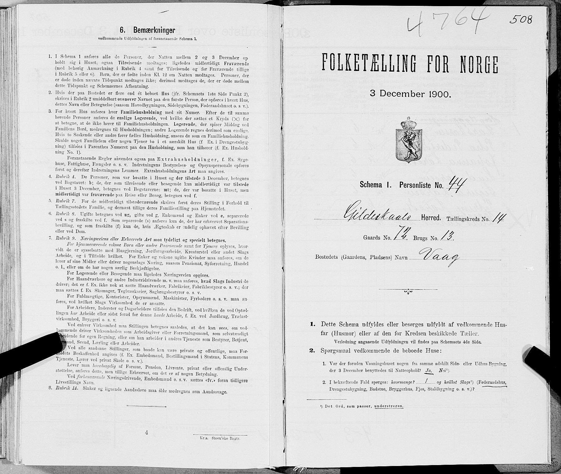 SAT, Folketelling 1900 for 1838 Gildeskål herred, 1900, s. 1491
