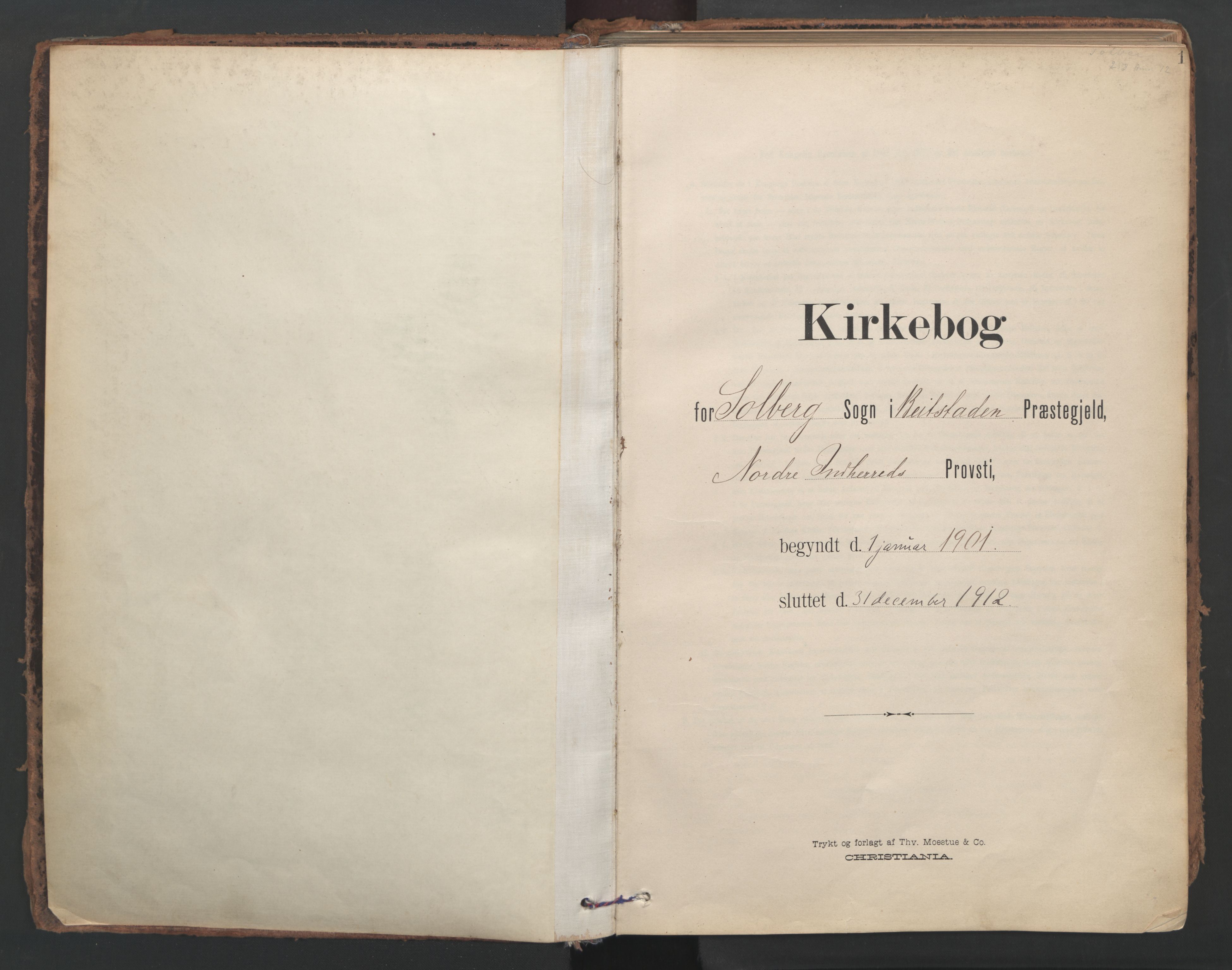 Ministerialprotokoller, klokkerbøker og fødselsregistre - Nord-Trøndelag, AV/SAT-A-1458/741/L0397: Ministerialbok nr. 741A11, 1901-1911, s. 1