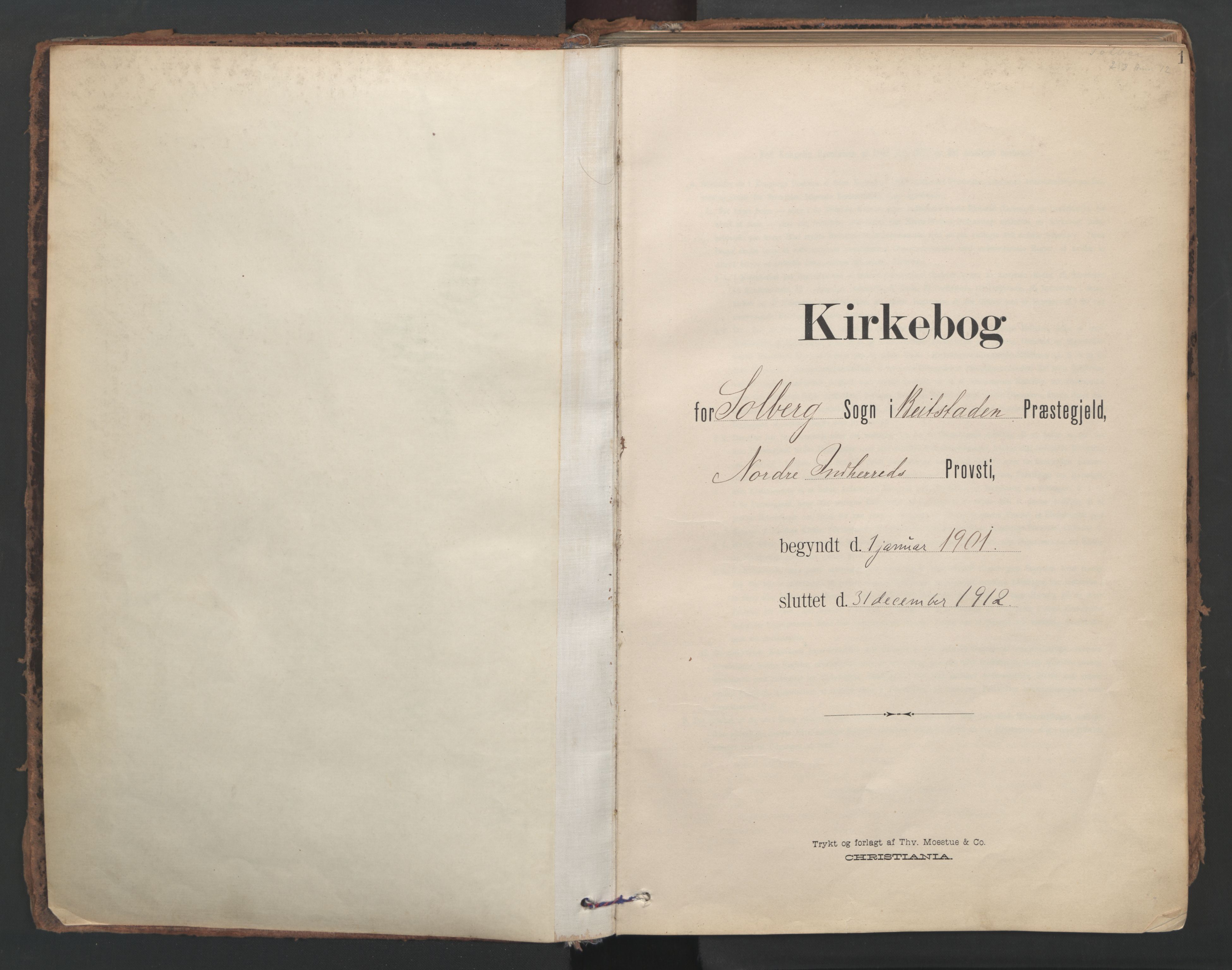 Ministerialprotokoller, klokkerbøker og fødselsregistre - Nord-Trøndelag, SAT/A-1458/741/L0397: Ministerialbok nr. 741A11, 1901-1911, s. 1