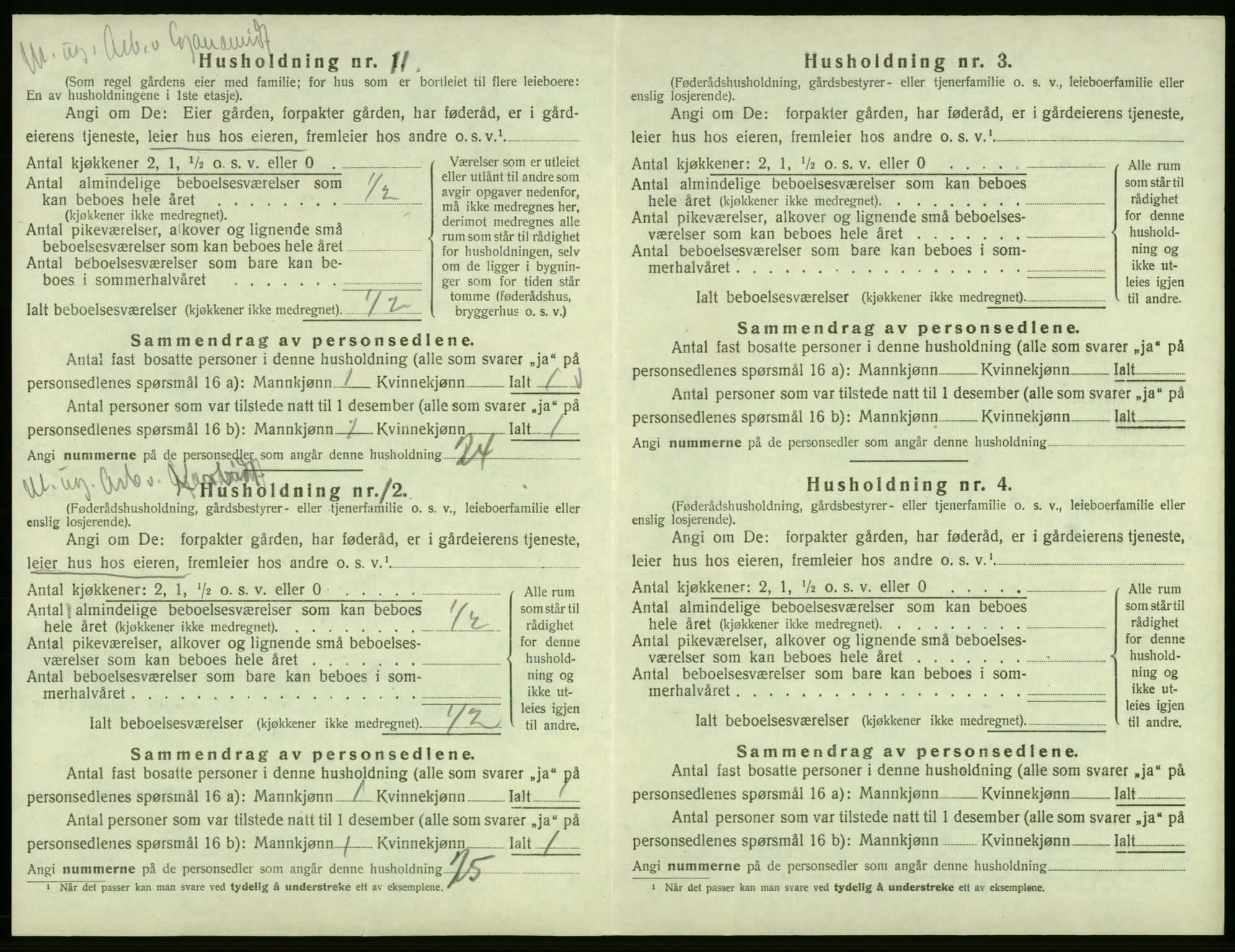 SAB, Folketelling 1920 for 1228 Odda herred, 1920, s. 885