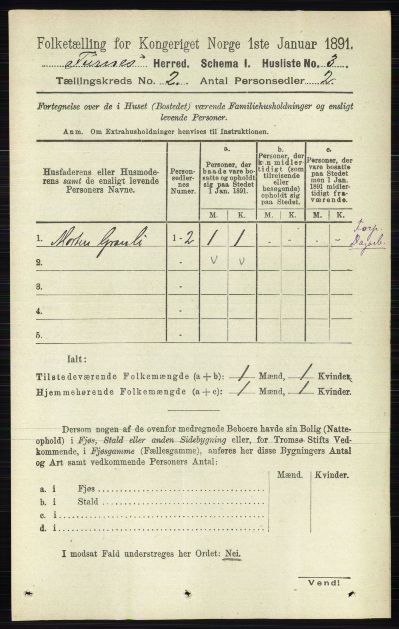 RA, Folketelling 1891 for 0413 Furnes herred, 1891, s. 732