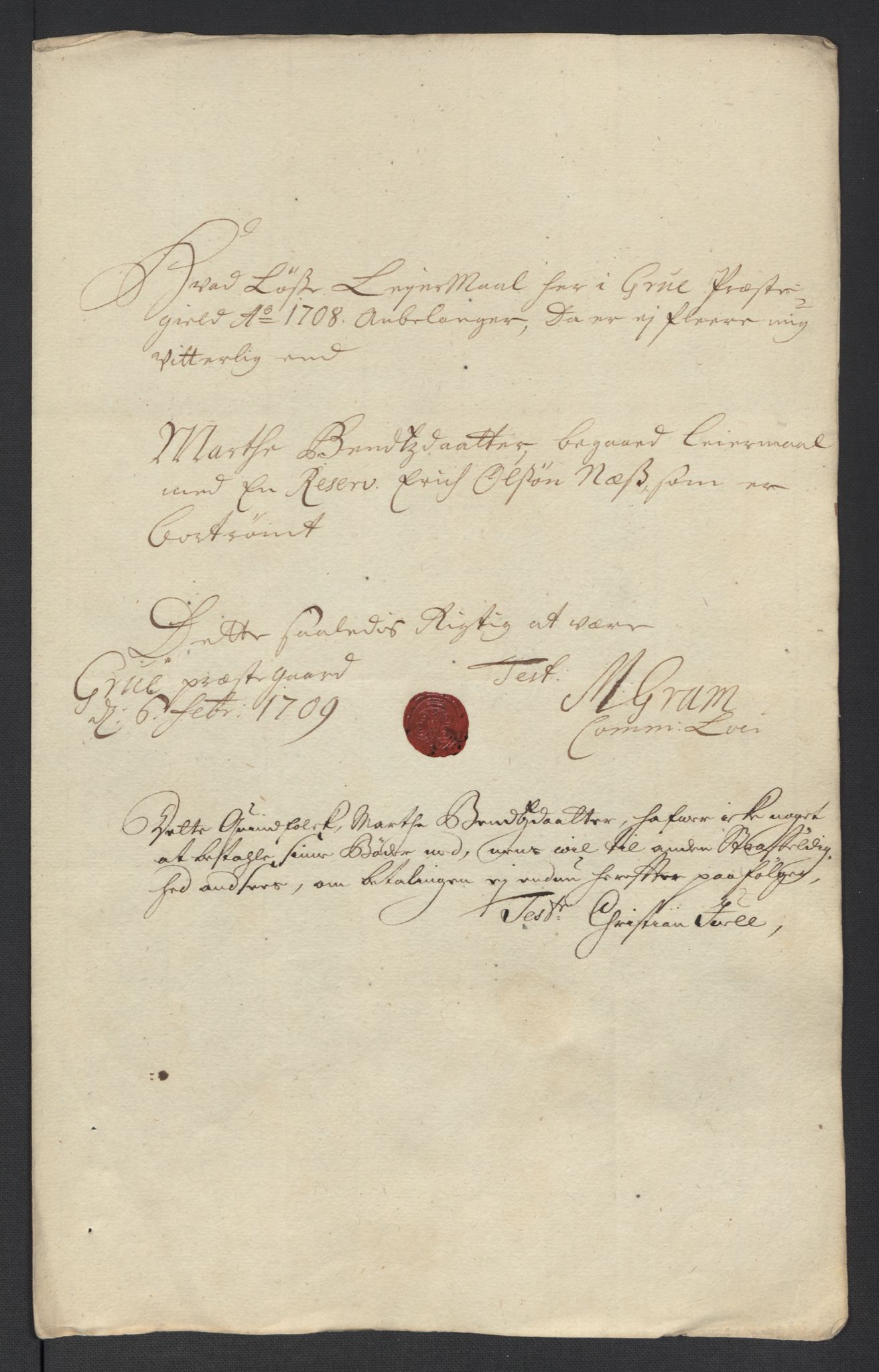 Rentekammeret inntil 1814, Reviderte regnskaper, Fogderegnskap, AV/RA-EA-4092/R13/L0845: Fogderegnskap Solør, Odal og Østerdal, 1708, s. 147