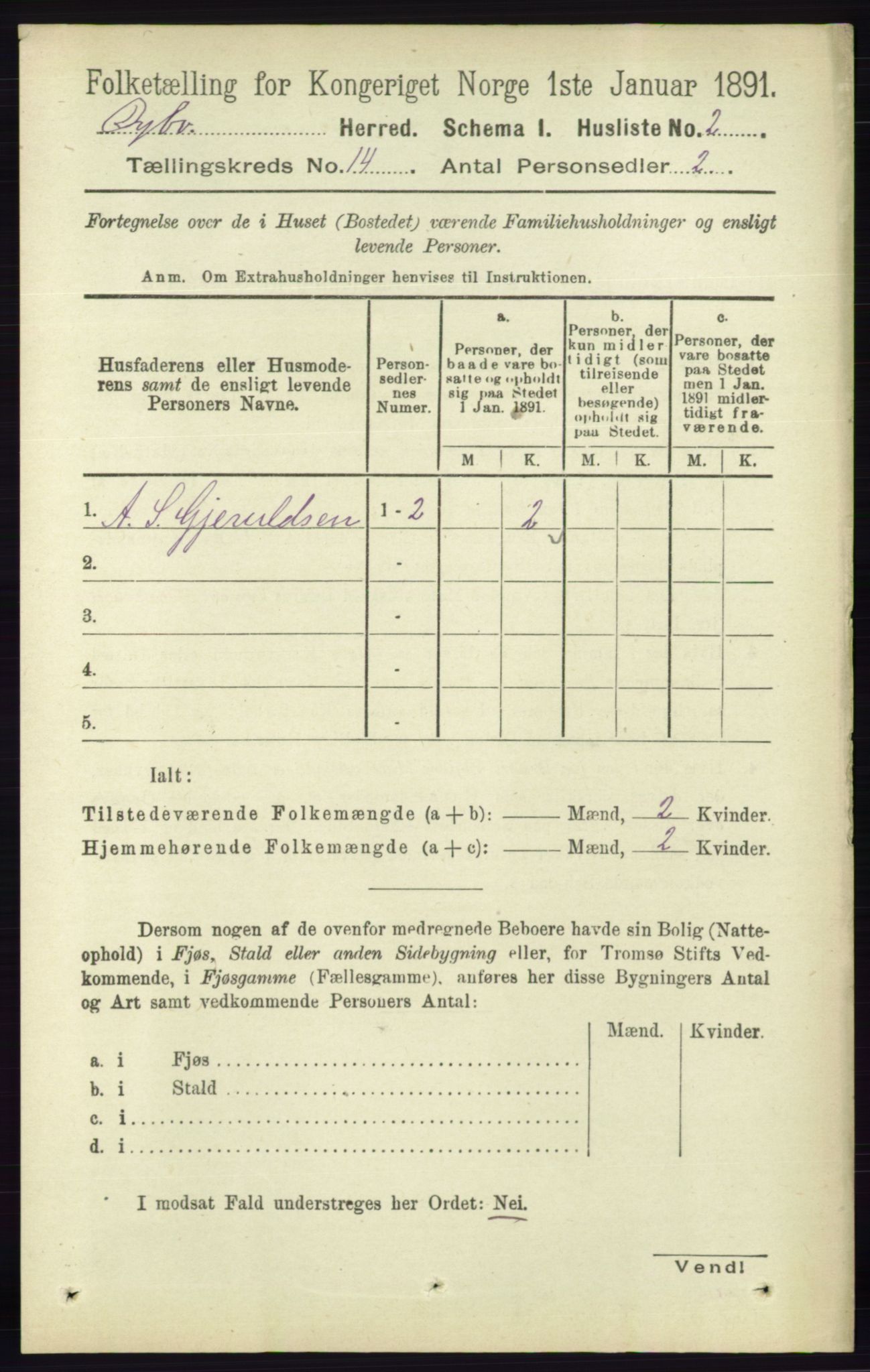 RA, Folketelling 1891 for 0915 Dypvåg herred, 1891, s. 5707