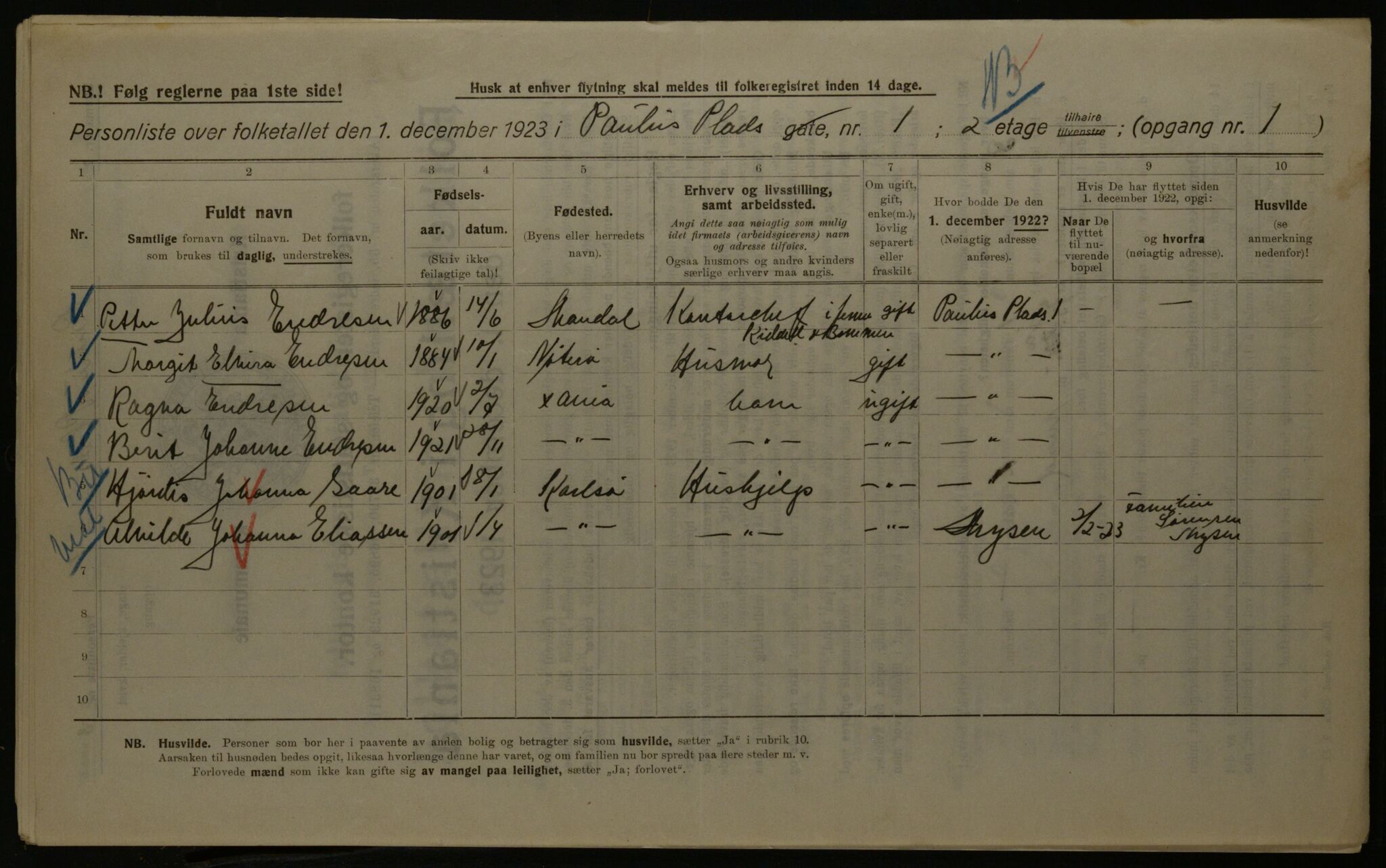 OBA, Kommunal folketelling 1.12.1923 for Kristiania, 1923, s. 86589