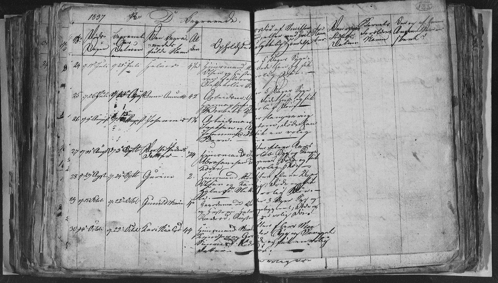 Siljan kirkebøker, AV/SAKO-A-300/G/Ga/L0001: Klokkerbok nr. 1, 1827-1847, s. 135