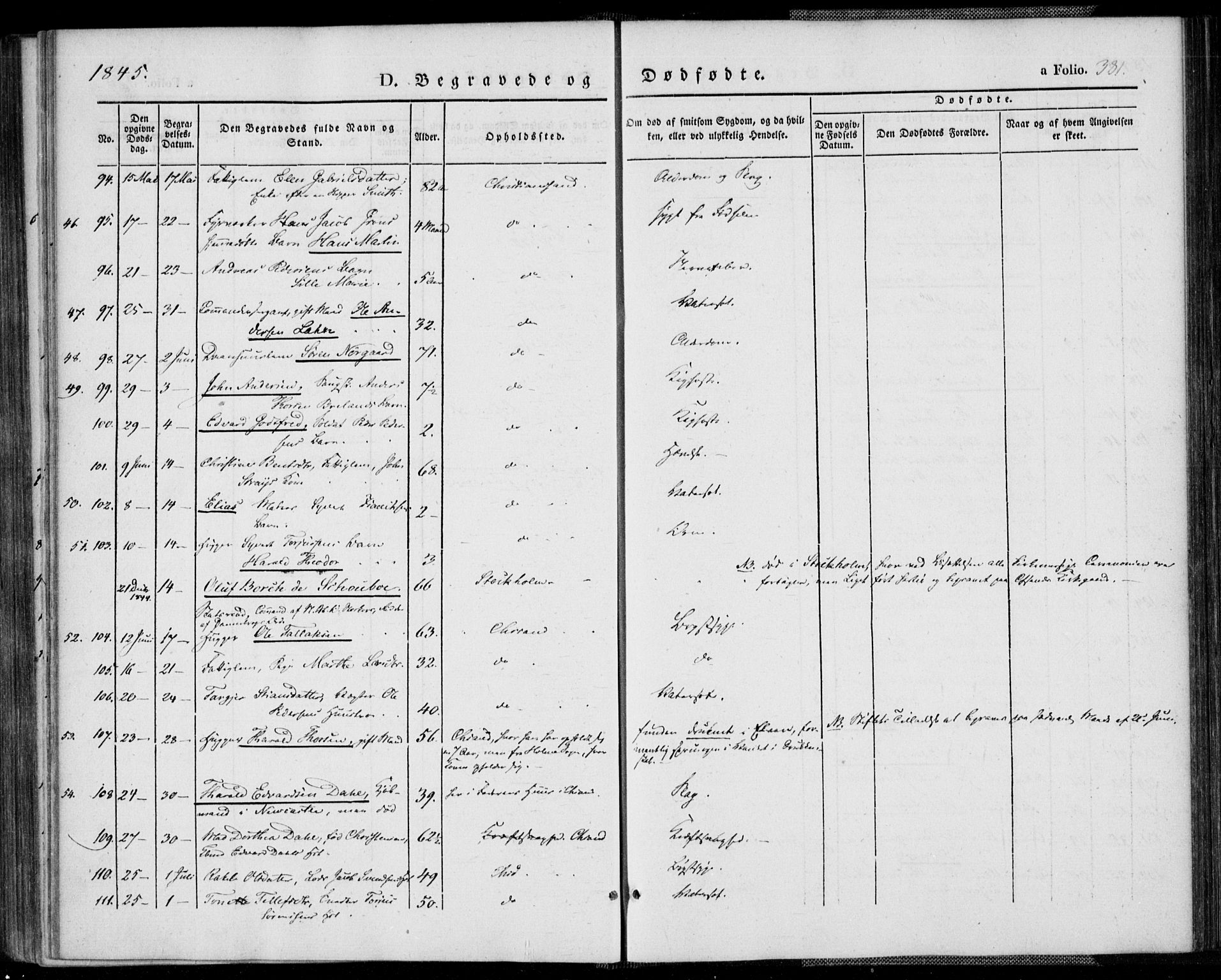 Kristiansand domprosti, AV/SAK-1112-0006/F/Fa/L0013: Ministerialbok nr. A 13, 1842-1851, s. 381