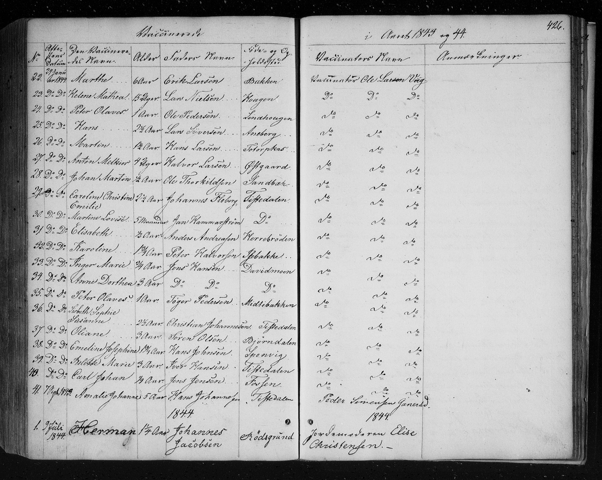 Berg prestekontor Kirkebøker, SAO/A-10902/F/Fa/L0004: Ministerialbok nr. I 4, 1843-1860, s. 426