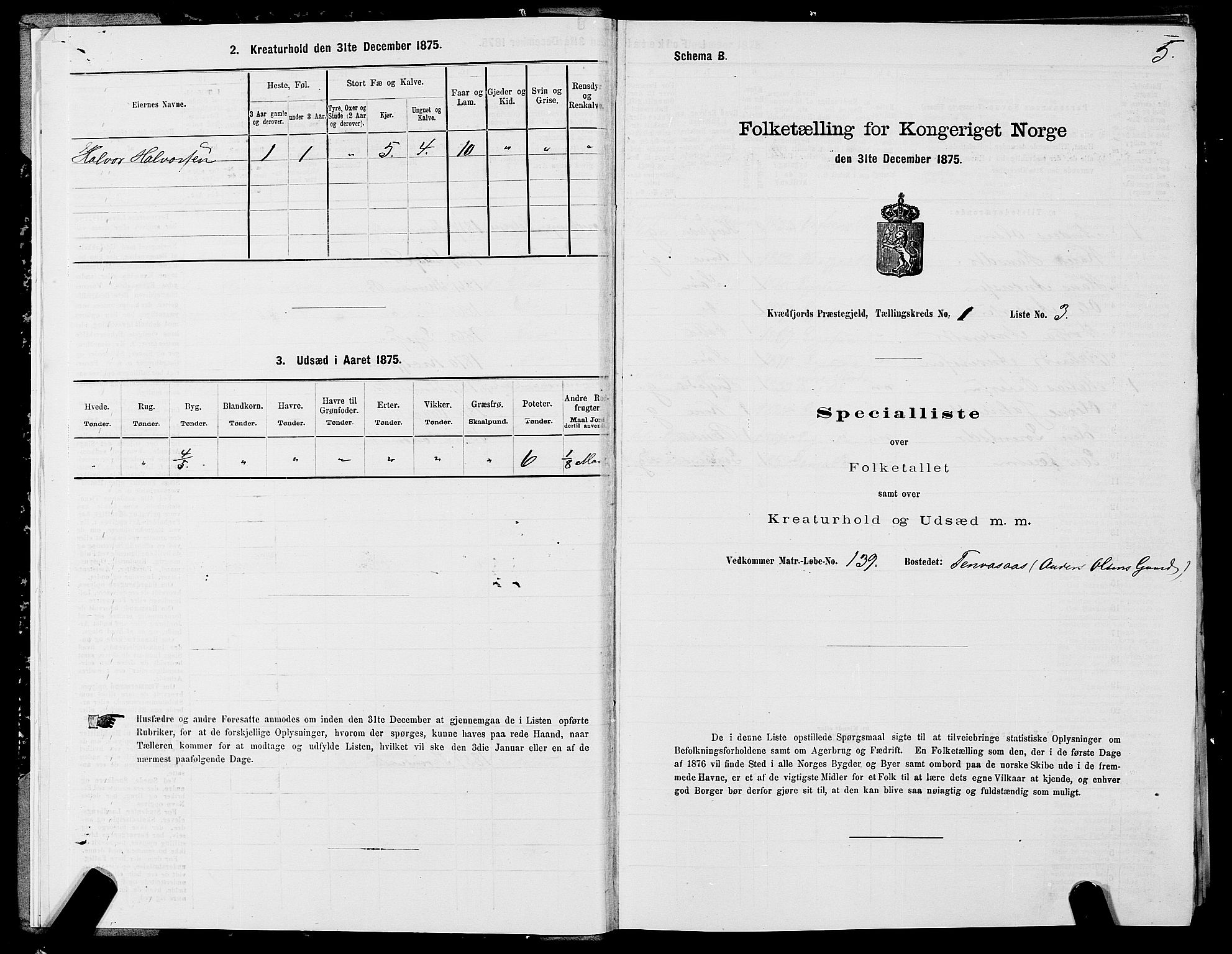 SATØ, Folketelling 1875 for 1911P Kvæfjord prestegjeld, 1875, s. 1005