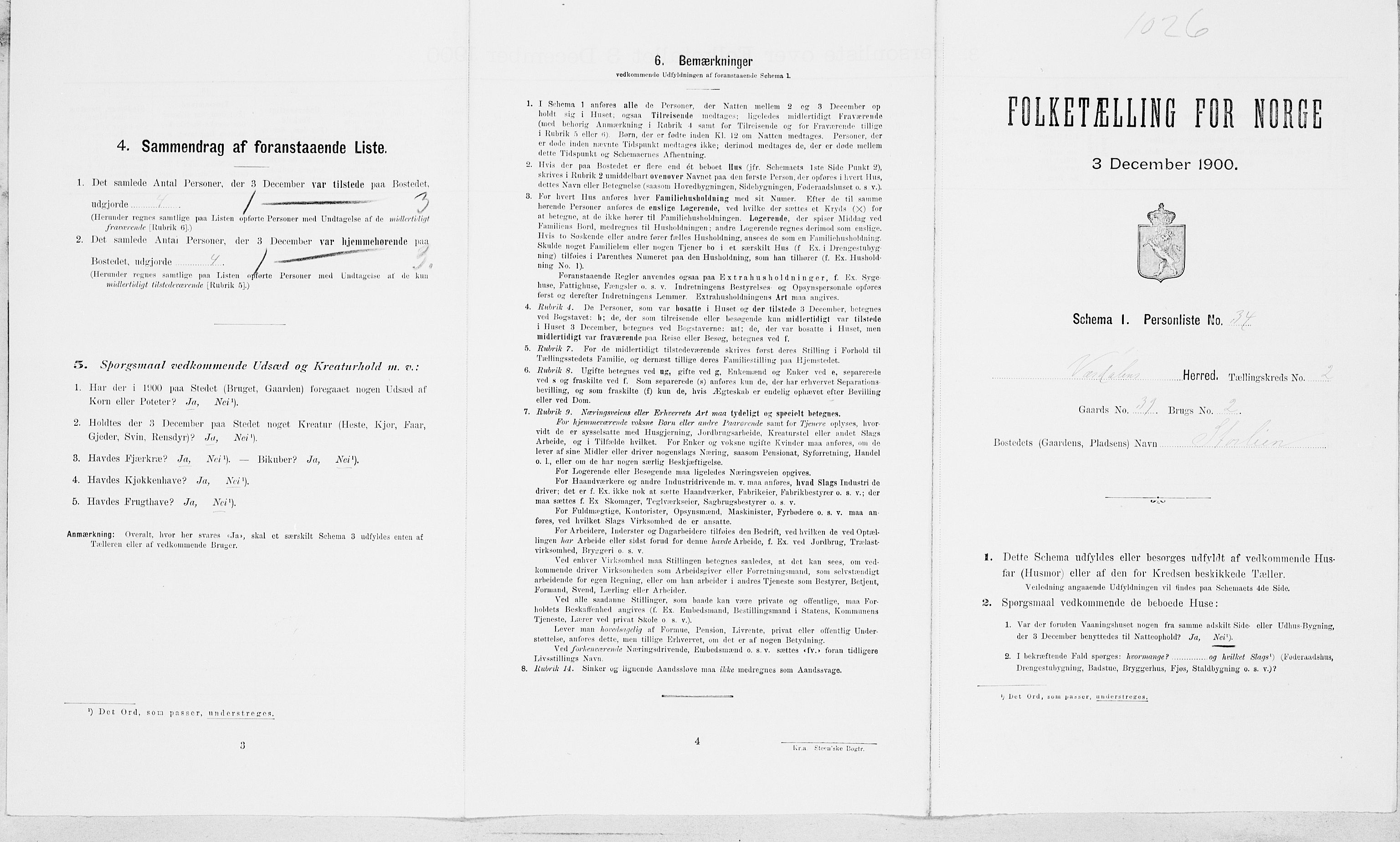 SAT, Folketelling 1900 for 1721 Verdal herred, 1900, s. 377