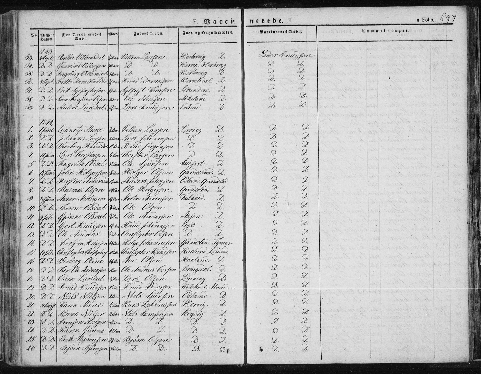 Tysvær sokneprestkontor, SAST/A -101864/H/Ha/Haa/L0001: Ministerialbok nr. A 1.2, 1831-1856, s. 597