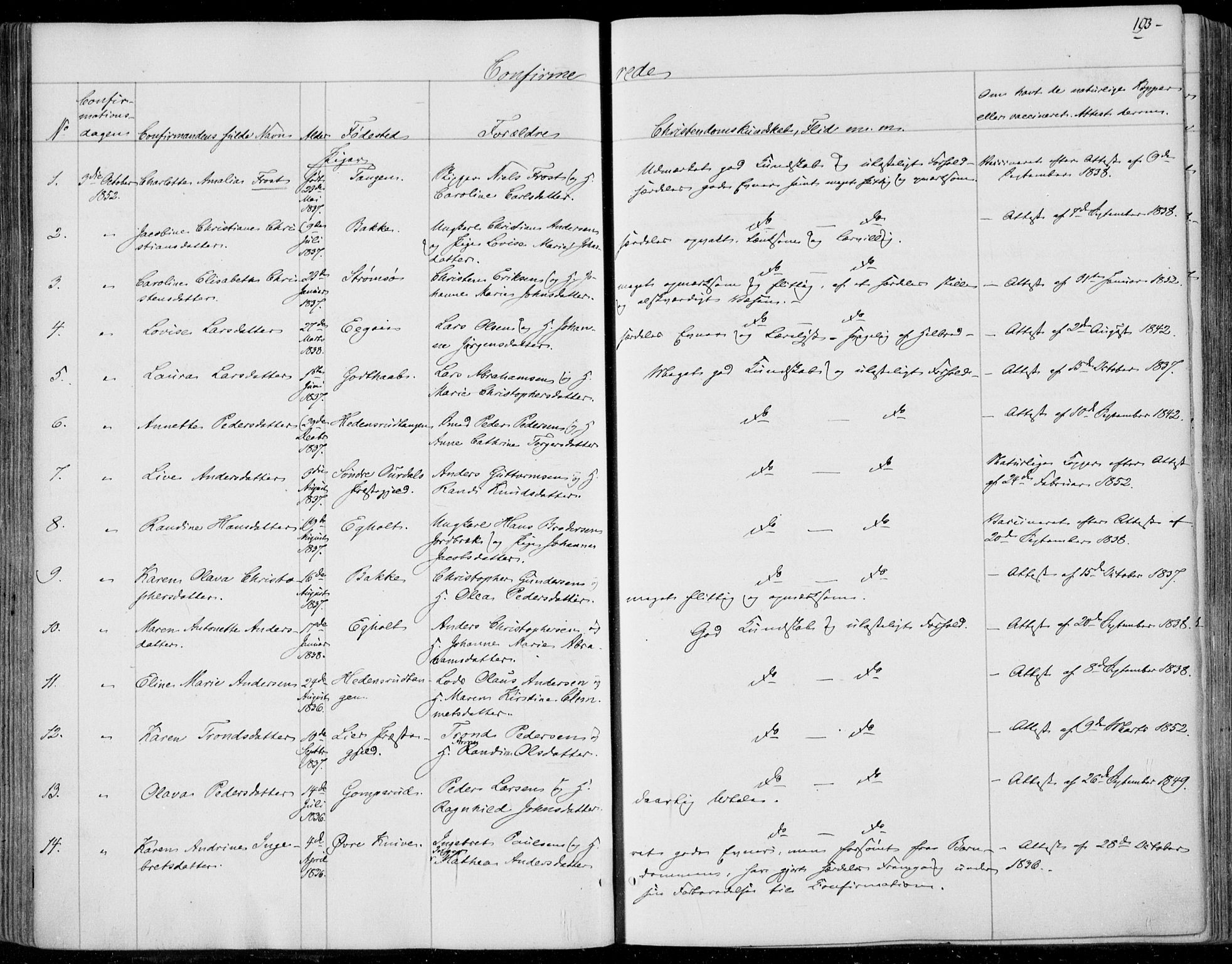 Skoger kirkebøker, AV/SAKO-A-59/F/Fa/L0003: Ministerialbok nr. I 3, 1842-1861, s. 193