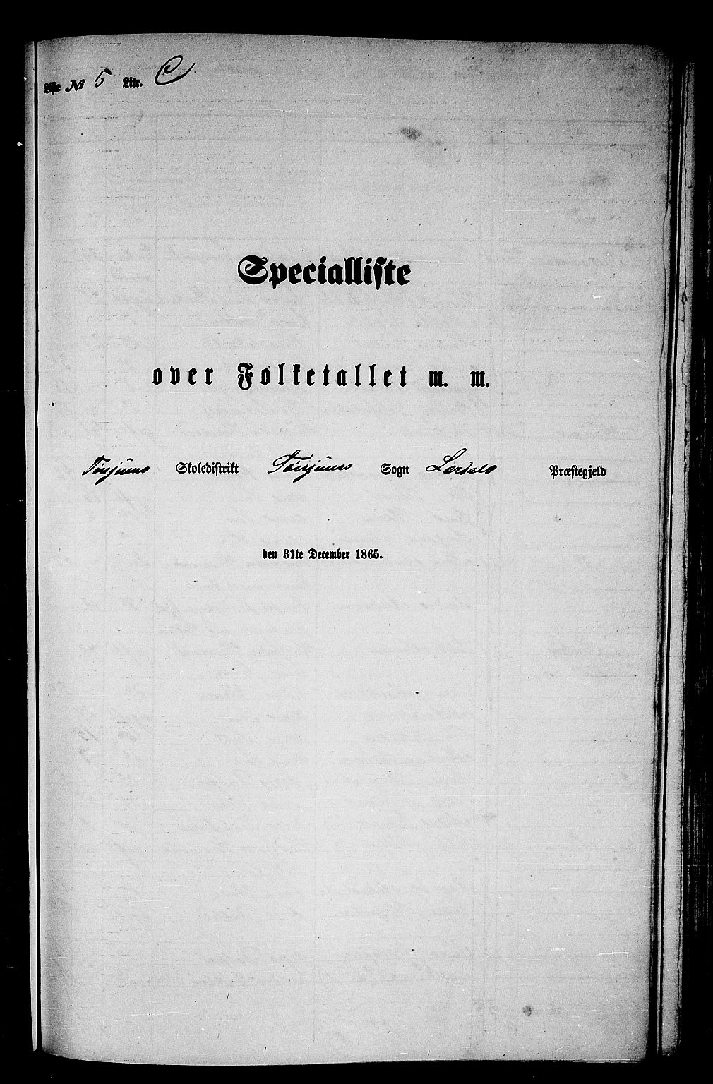 RA, Folketelling 1865 for 1422P Lærdal prestegjeld, 1865, s. 100