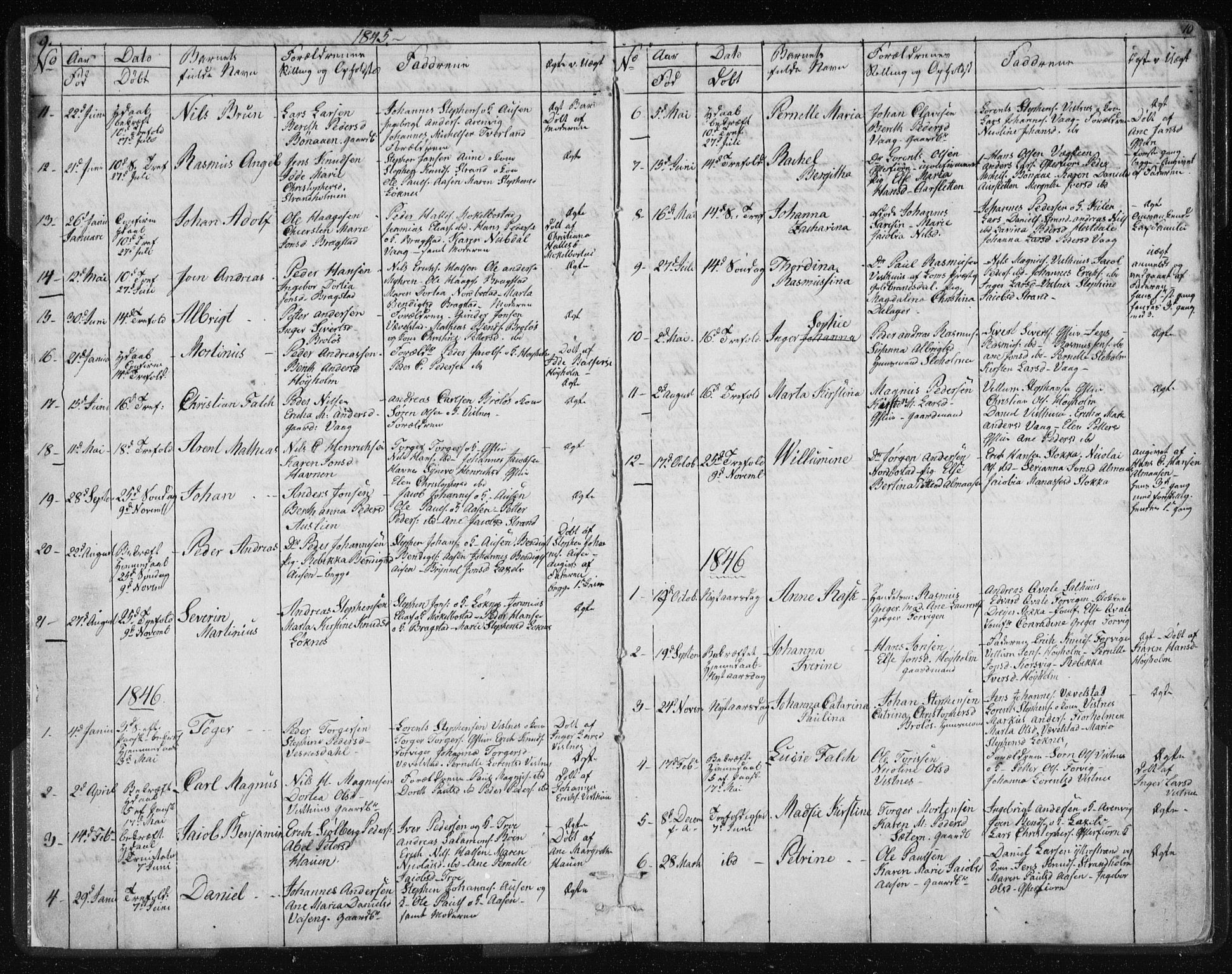 Ministerialprotokoller, klokkerbøker og fødselsregistre - Nordland, AV/SAT-A-1459/819/L0275: Klokkerbok nr. 819C01, 1841-1868, s. 9-10