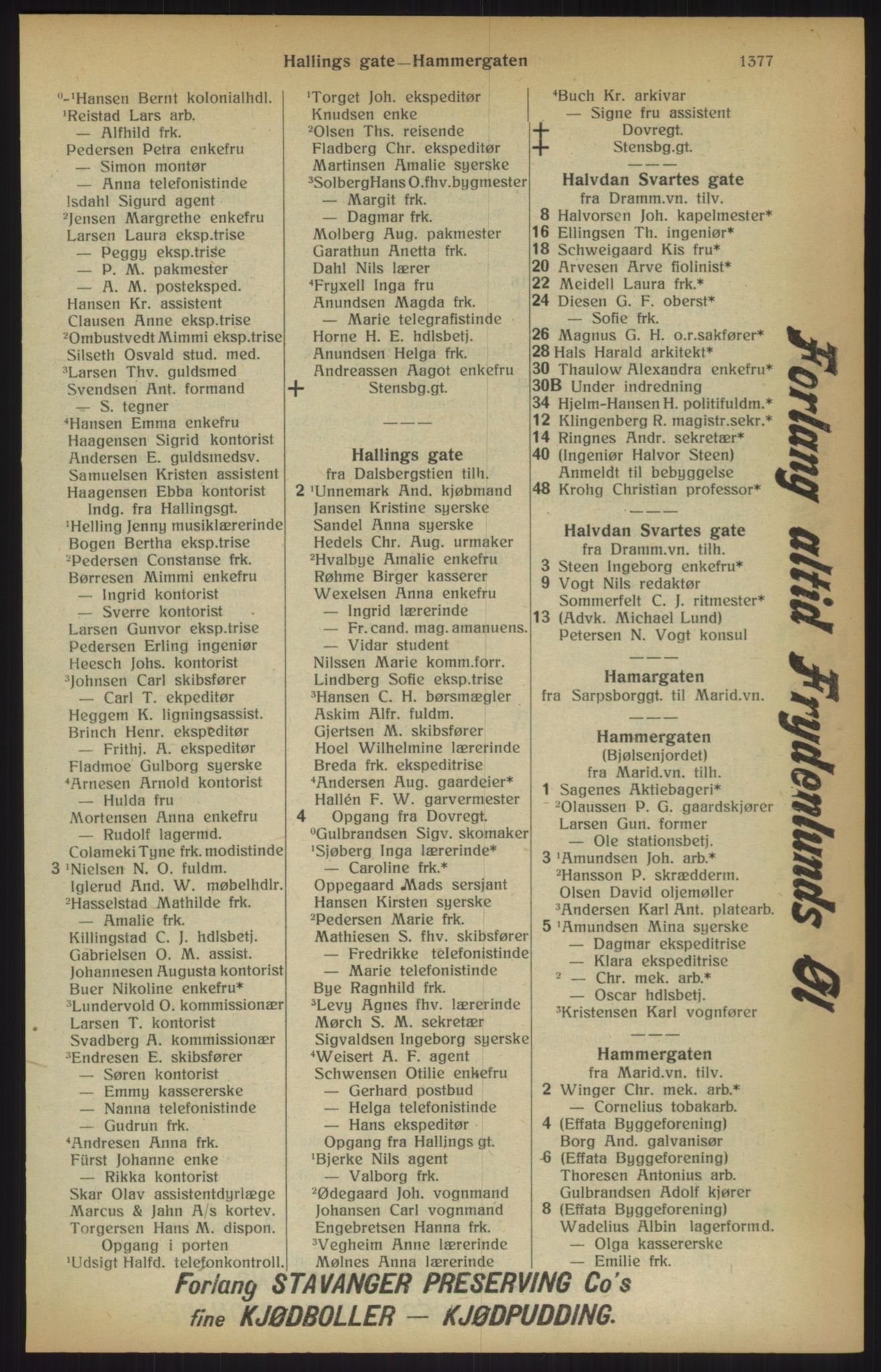 Kristiania/Oslo adressebok, PUBL/-, 1915, s. 1377