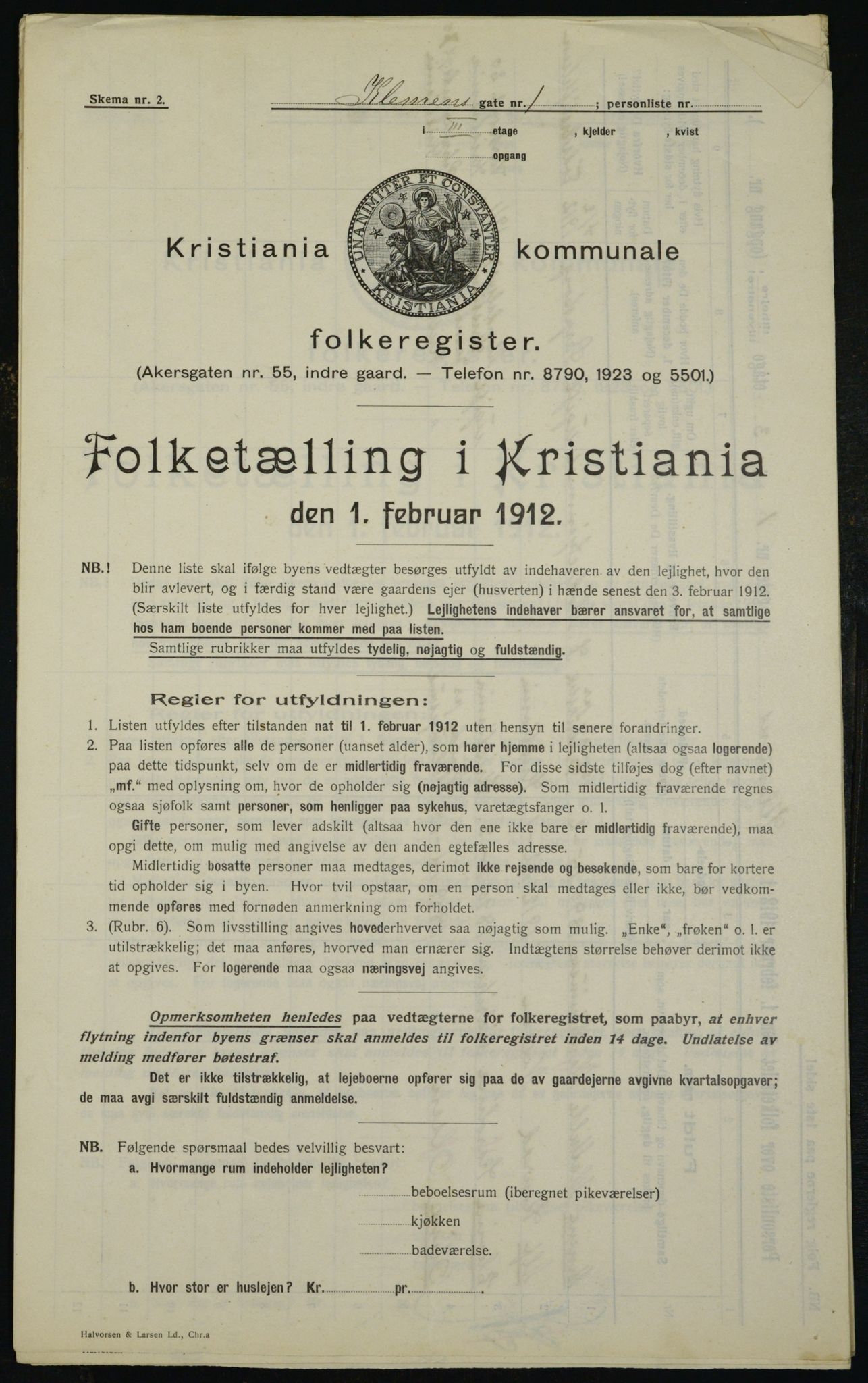 OBA, Kommunal folketelling 1.2.1912 for Kristiania, 1912, s. 12674