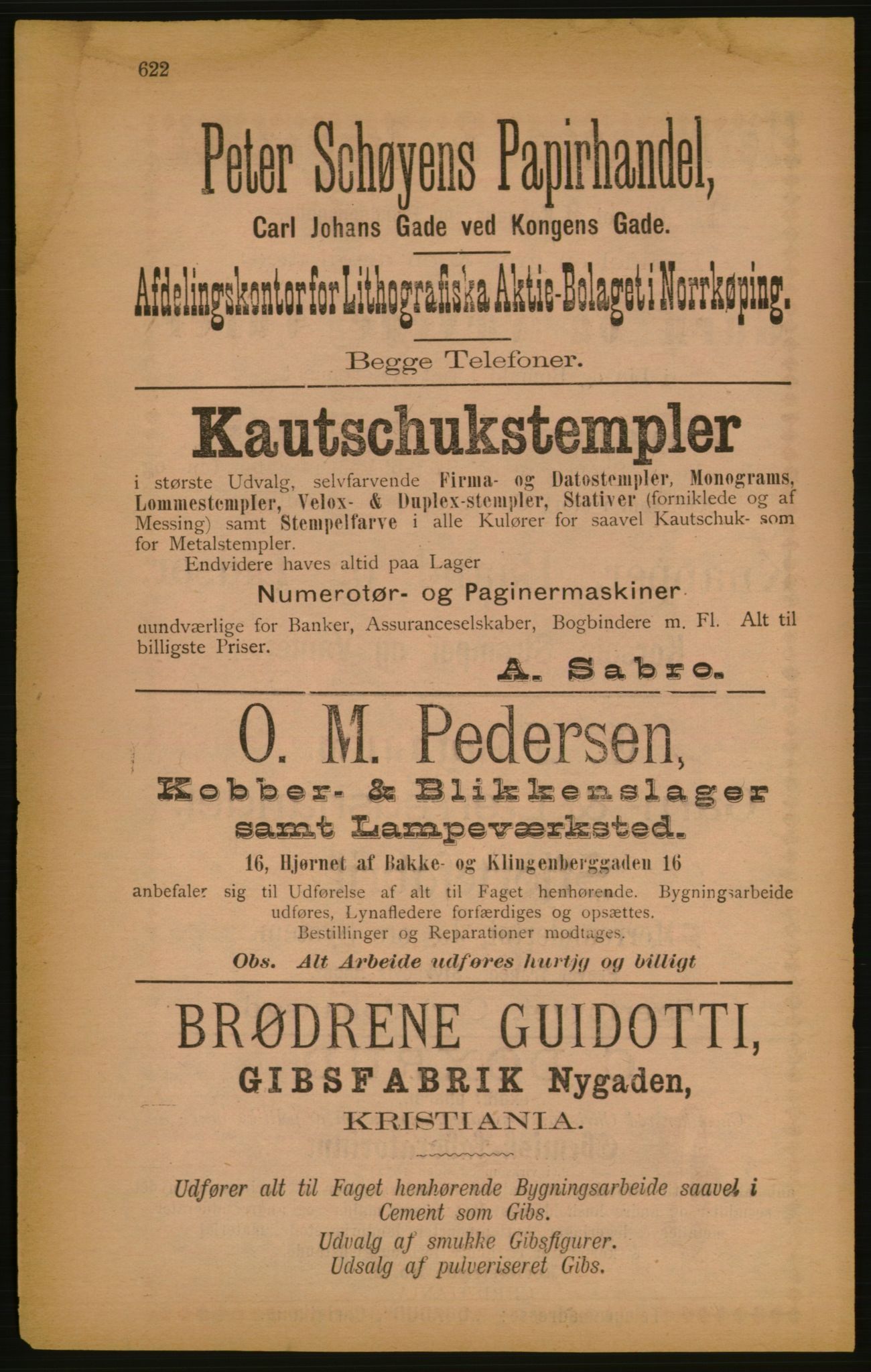 Kristiania/Oslo adressebok, PUBL/-, 1886, s. 622