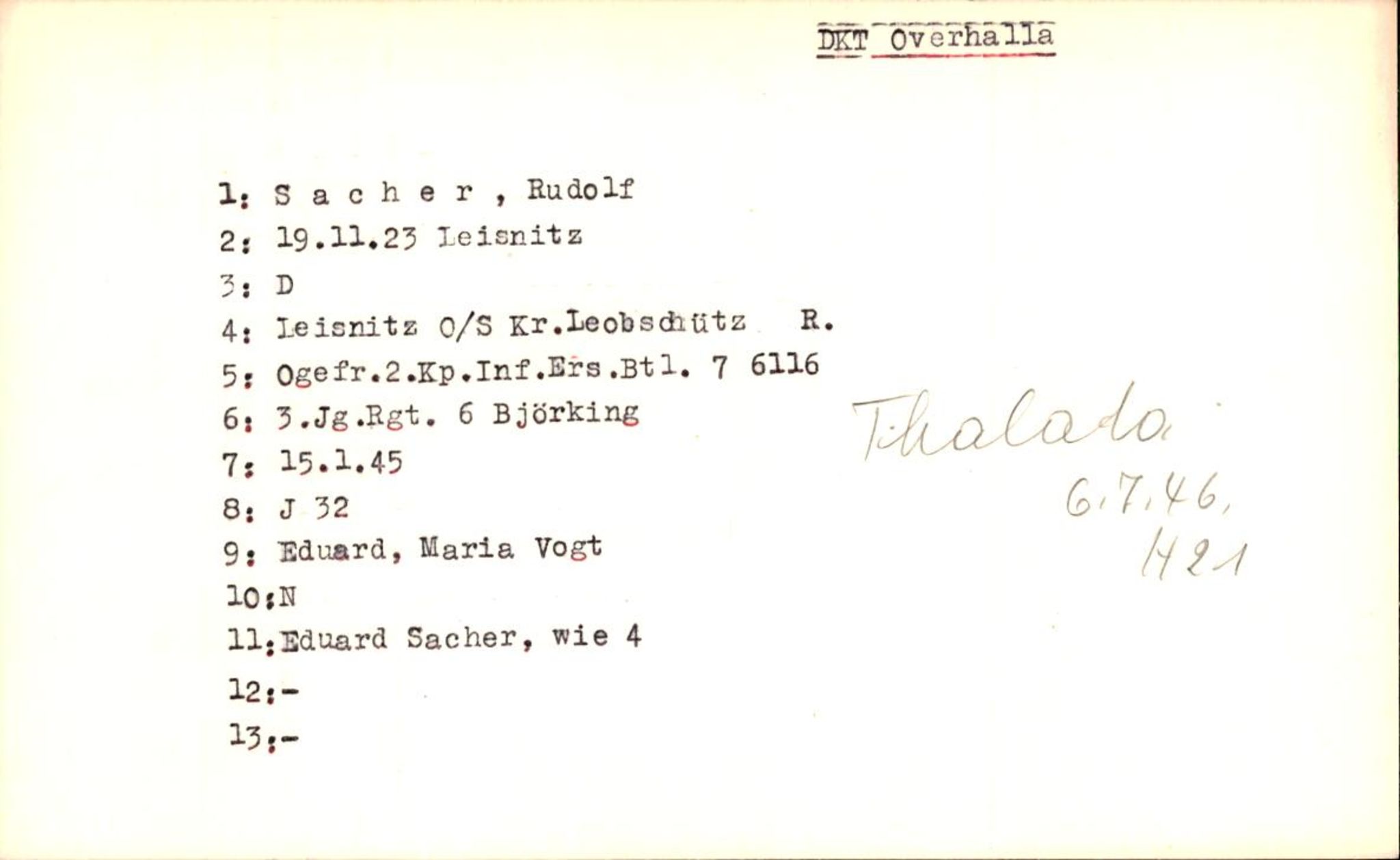 Hjemsendte tyskere , RA/RAFA-6487/D/Db/L0023: Rosenthal-Schmick, 1945-1947, s. 371