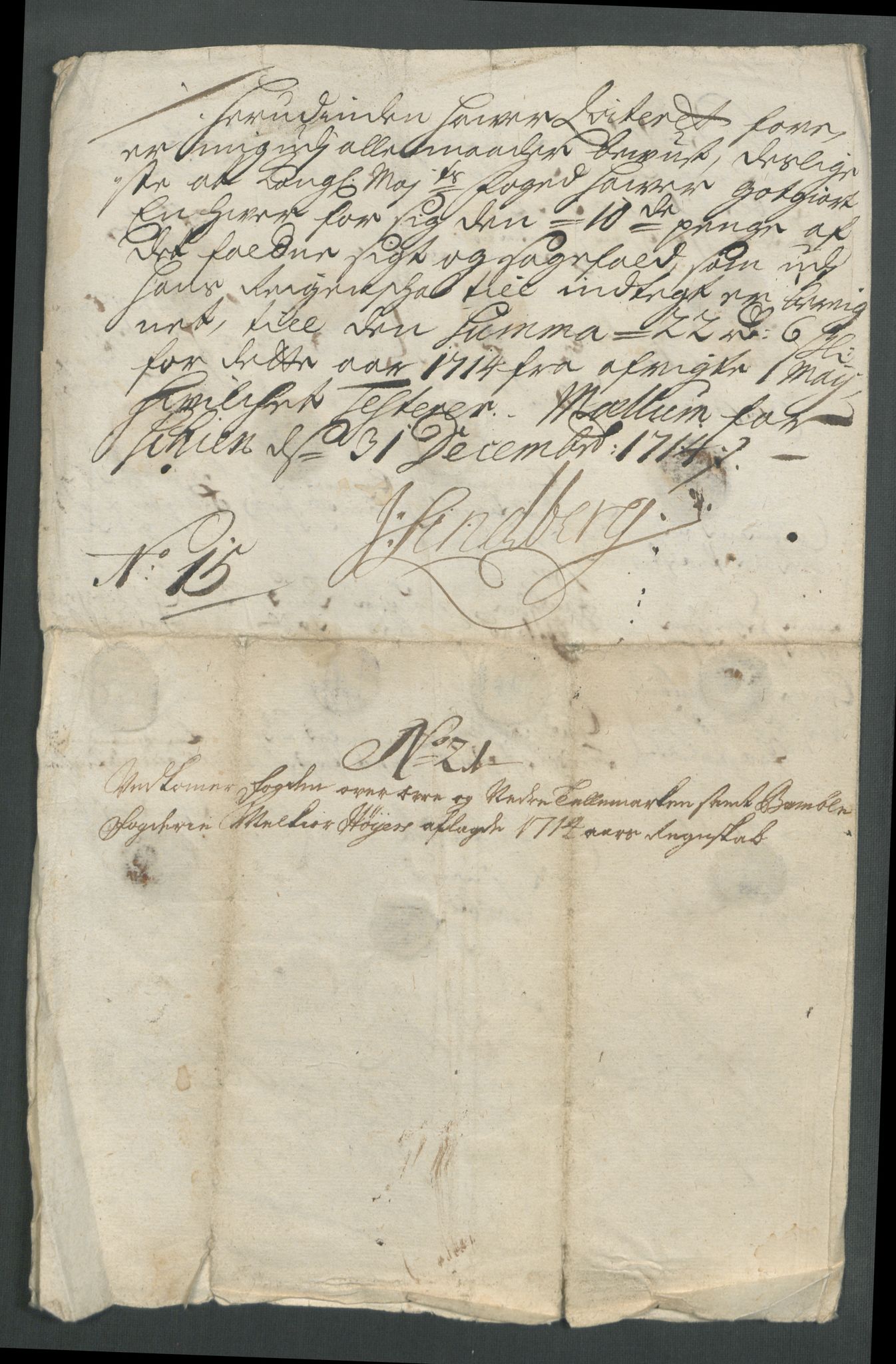 Rentekammeret inntil 1814, Reviderte regnskaper, Fogderegnskap, RA/EA-4092/R36/L2126: Fogderegnskap Øvre og Nedre Telemark og Bamble, 1714, s. 269