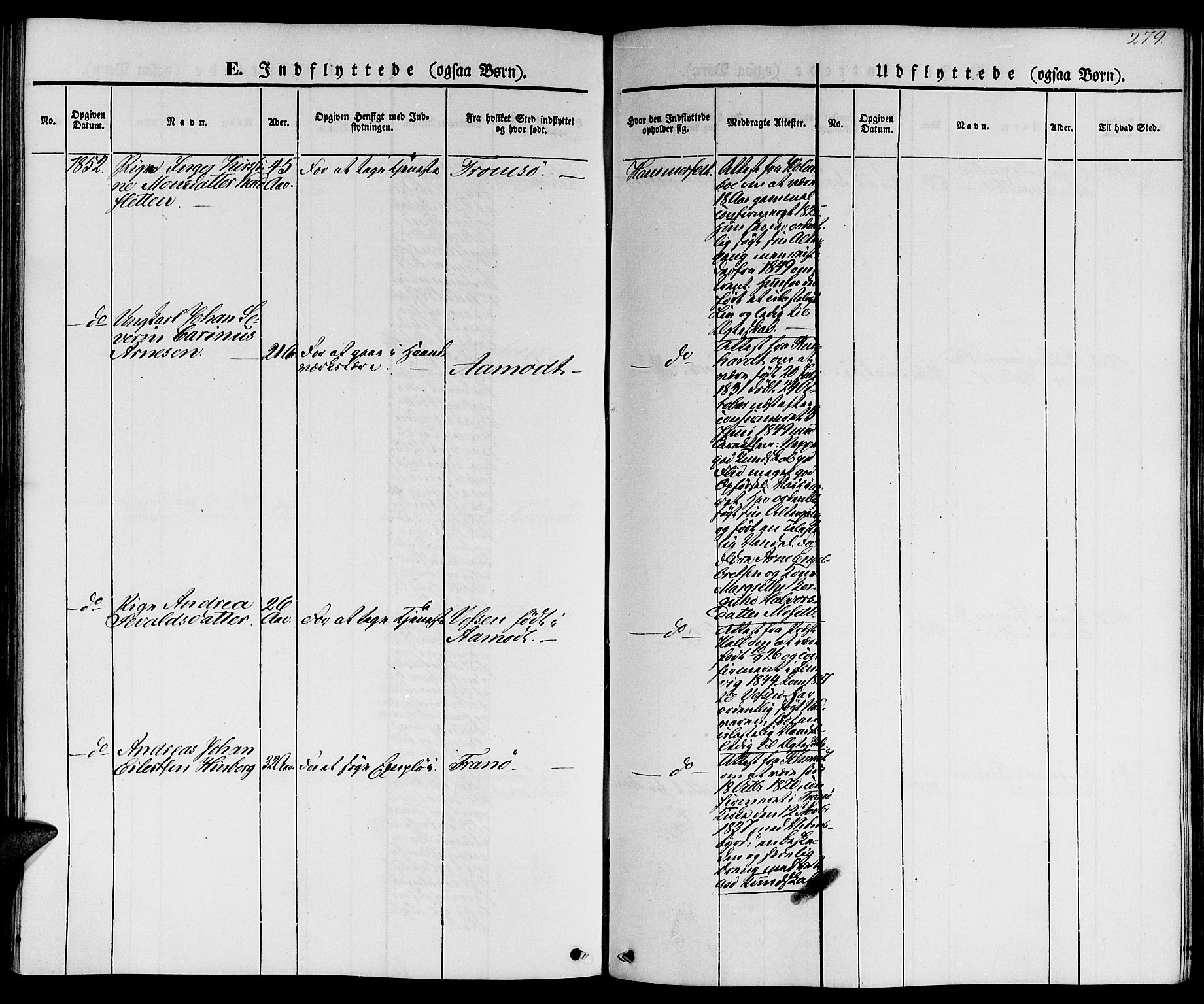 Hammerfest sokneprestkontor, SATØ/S-1347/H/Hb/L0002.klokk: Klokkerbok nr. 2, 1851-1861, s. 279