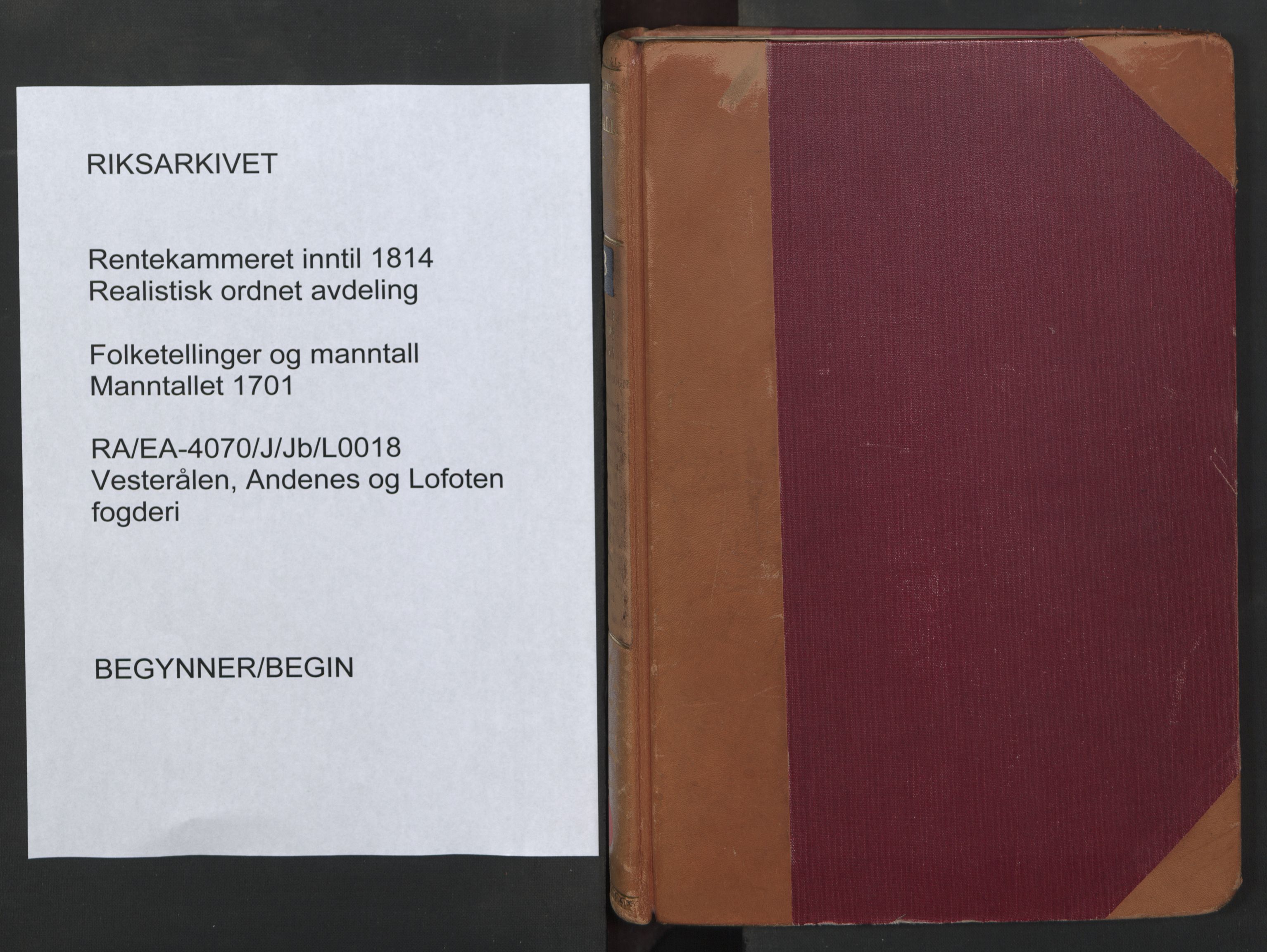 RA, Manntallet 1701, nr. 18: Vesterålen, Andenes og Lofoten fogderi, 1701