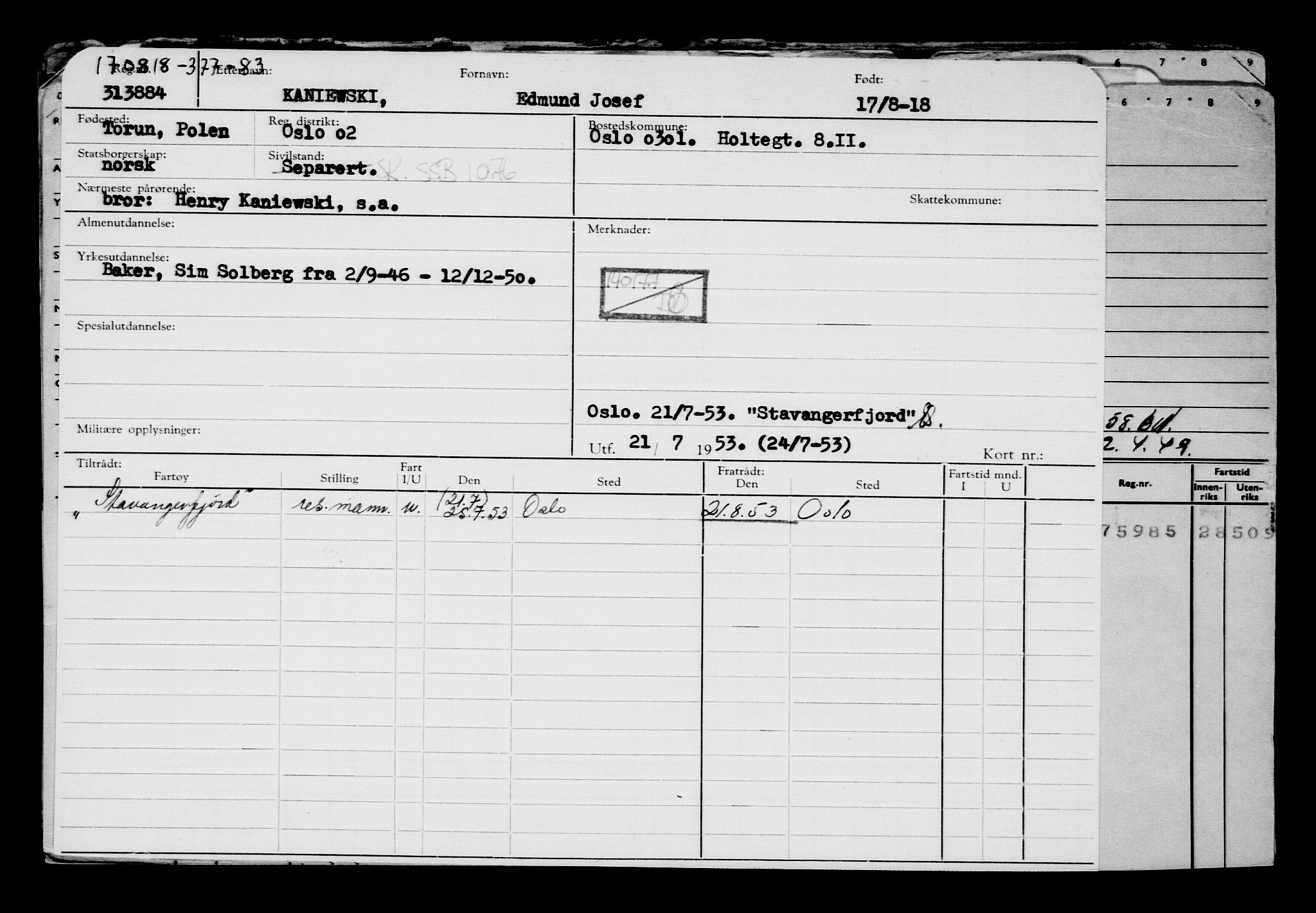 Direktoratet for sjømenn, AV/RA-S-3545/G/Gb/L0161: Hovedkort, 1918, s. 361