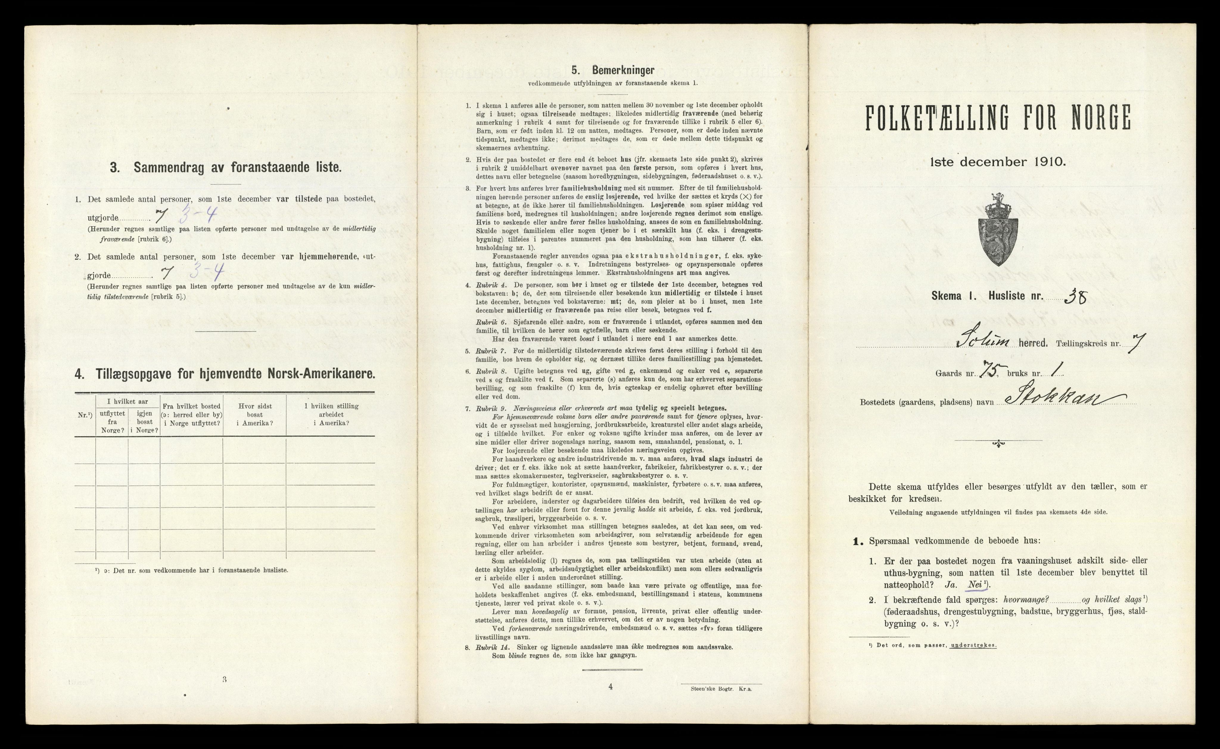 RA, Folketelling 1910 for 0818 Solum herred, 1910, s. 2287