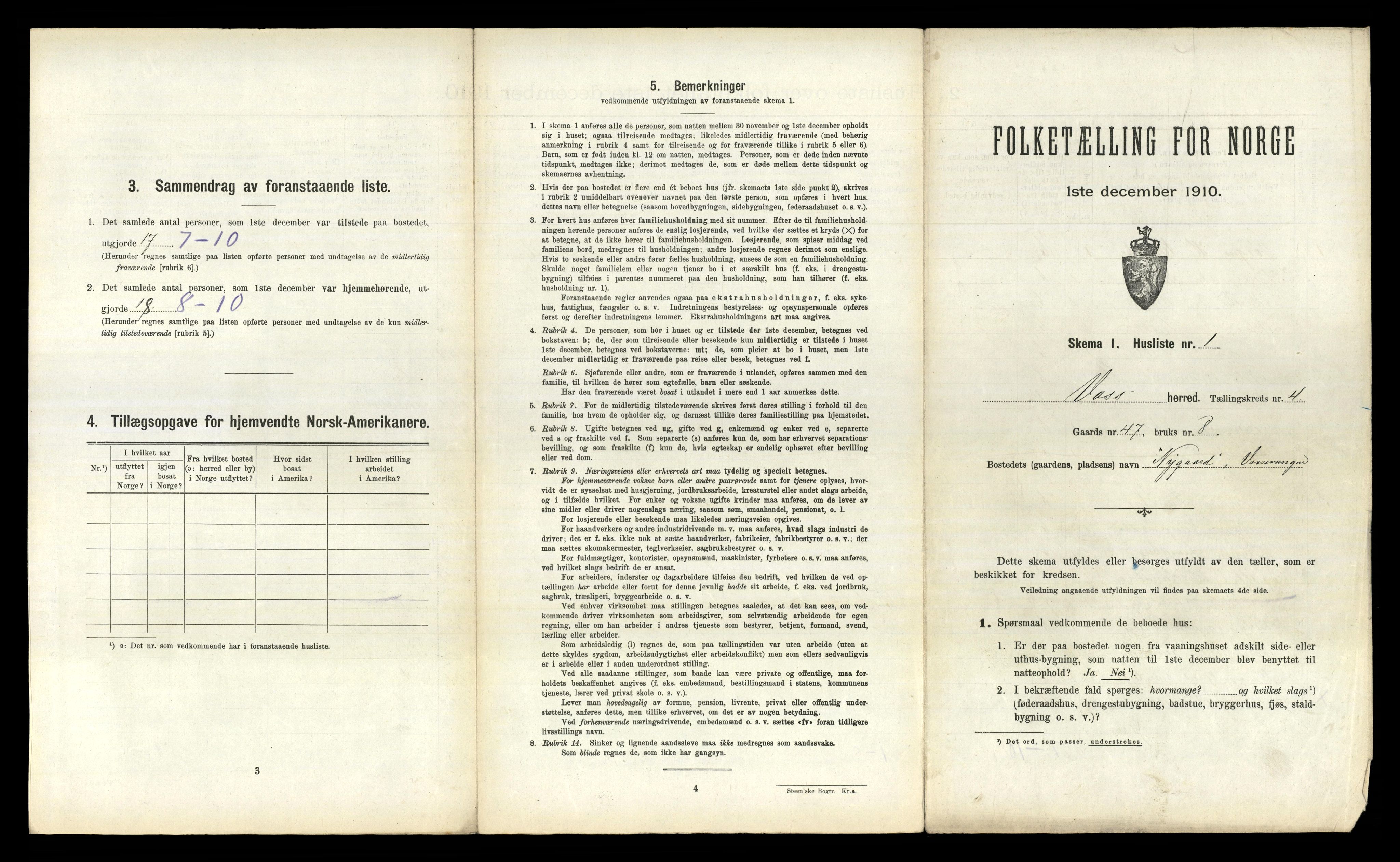 RA, Folketelling 1910 for 1235 Voss herred, 1910, s. 444