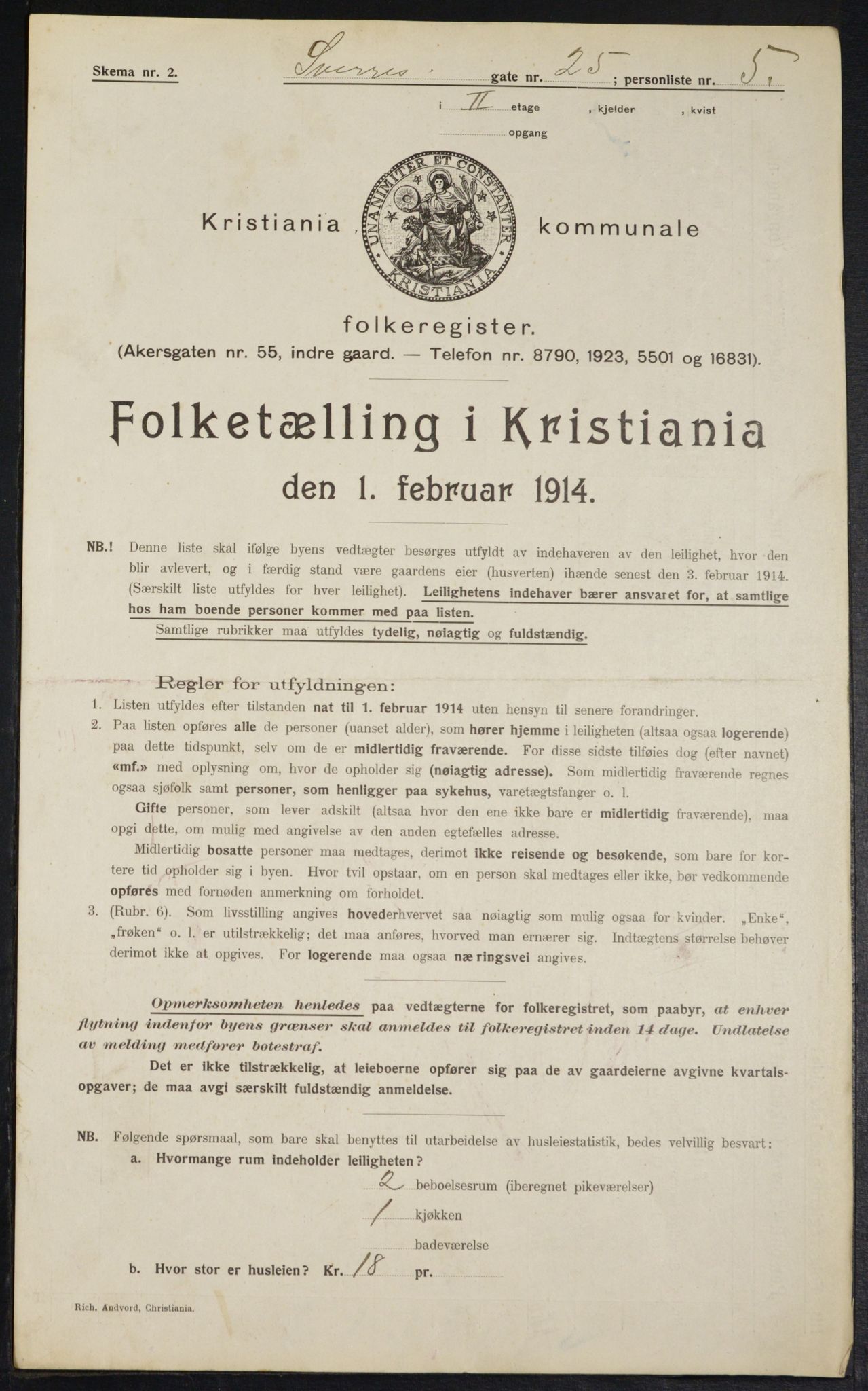 OBA, Kommunal folketelling 1.2.1914 for Kristiania, 1914, s. 106771