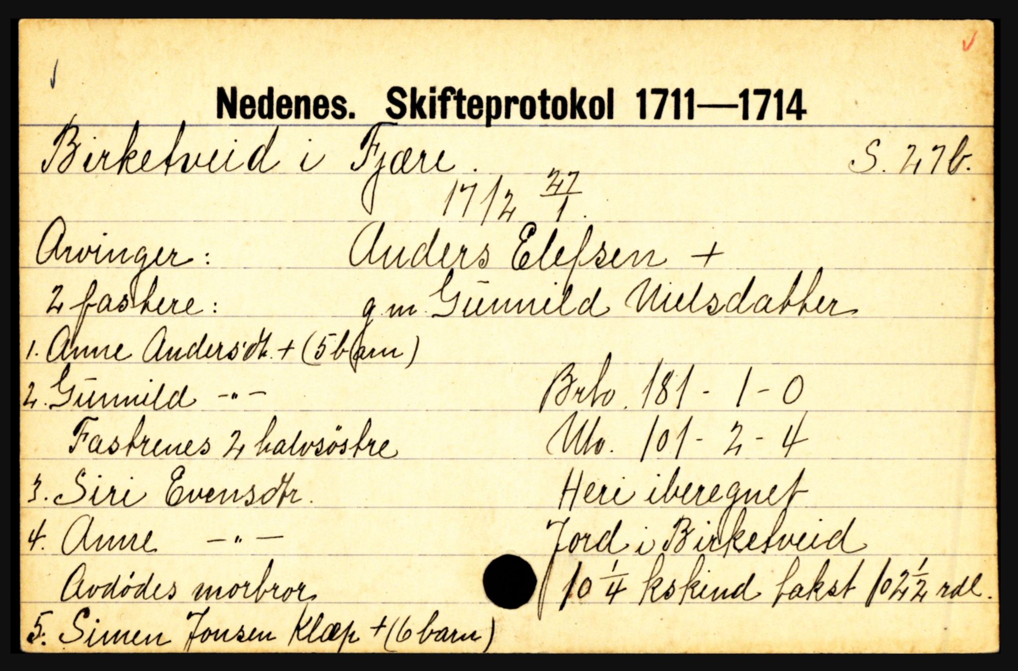 Nedenes sorenskriveri før 1824, AV/SAK-1221-0007/H, s. 2659