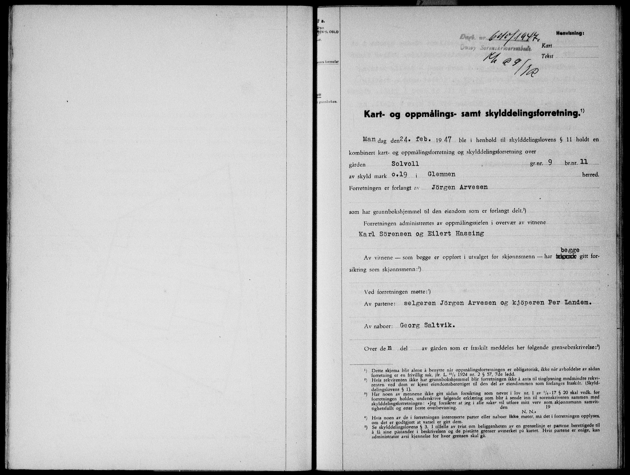 Onsøy sorenskriveri, SAO/A-10474/G/Ga/Gab/L0019a: Pantebok nr. II A-19, 1947-1947, Dagboknr: 640/1947