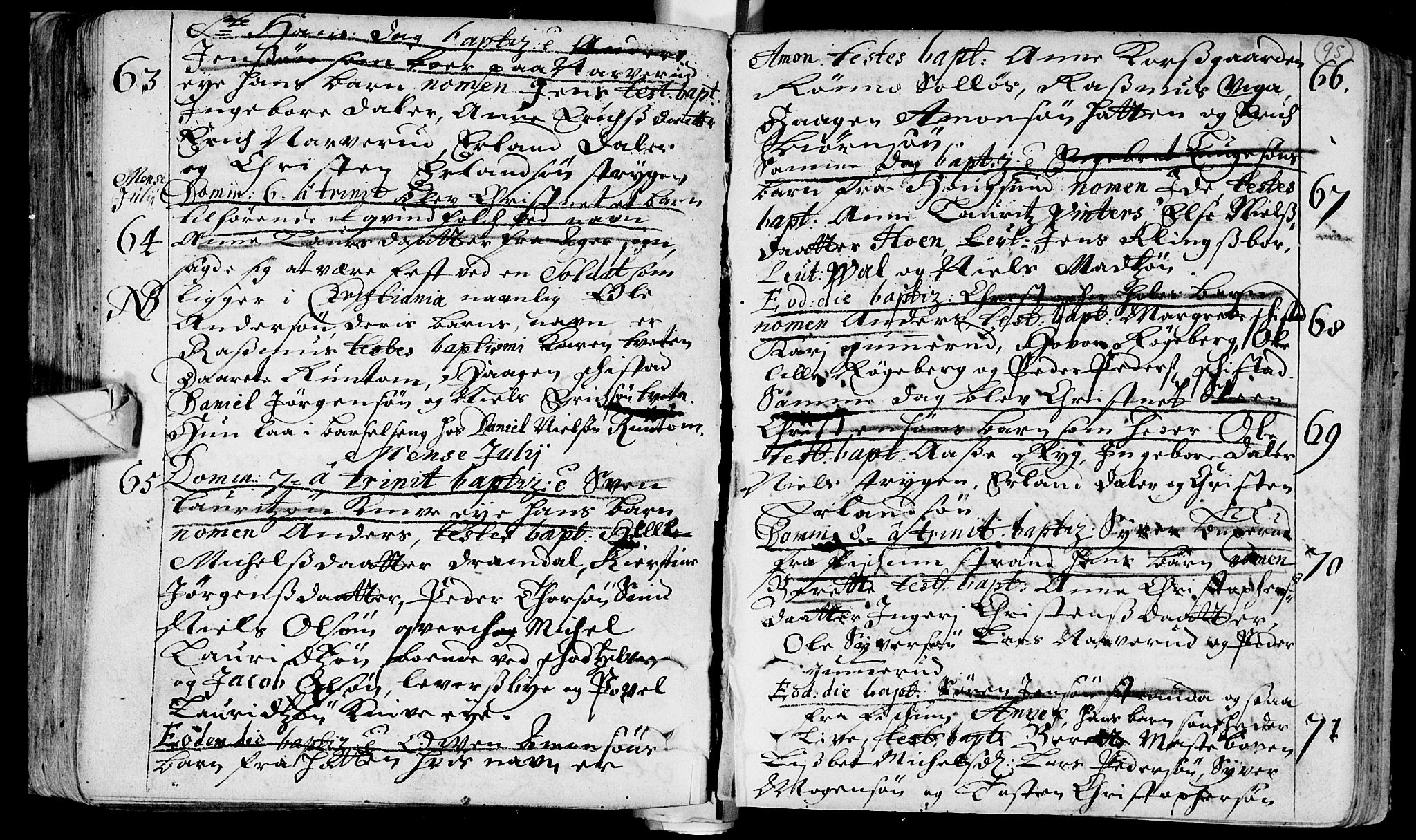 Eiker kirkebøker, AV/SAKO-A-4/F/Fa/L0002: Ministerialbok nr. I 2, 1705-1724, s. 95