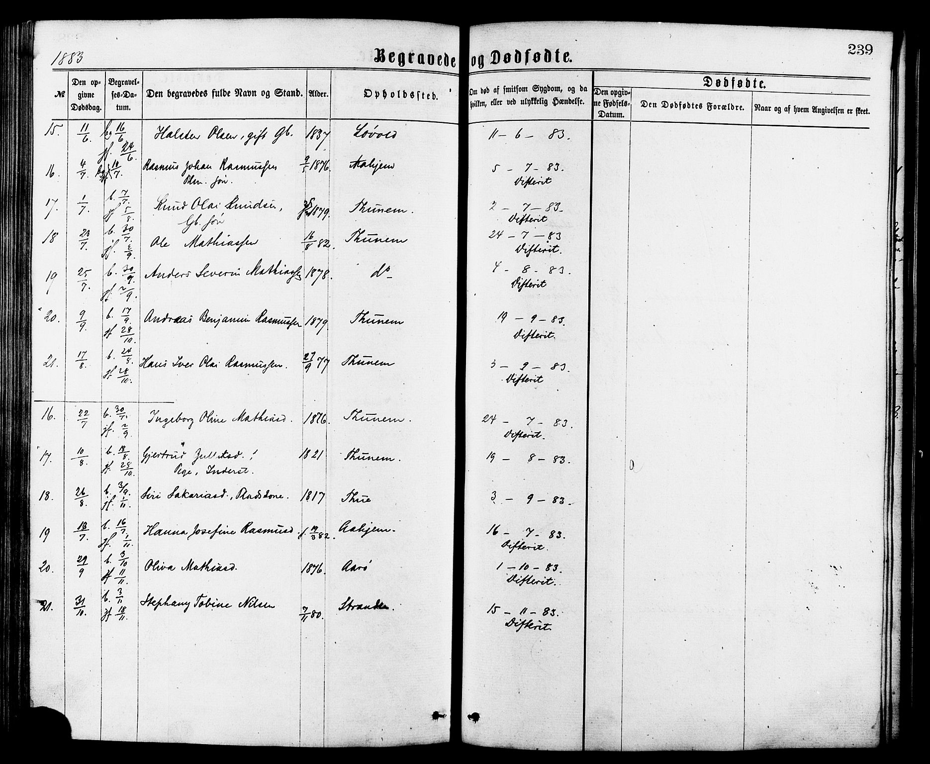 Ministerialprotokoller, klokkerbøker og fødselsregistre - Møre og Romsdal, AV/SAT-A-1454/501/L0007: Ministerialbok nr. 501A07, 1868-1884, s. 239