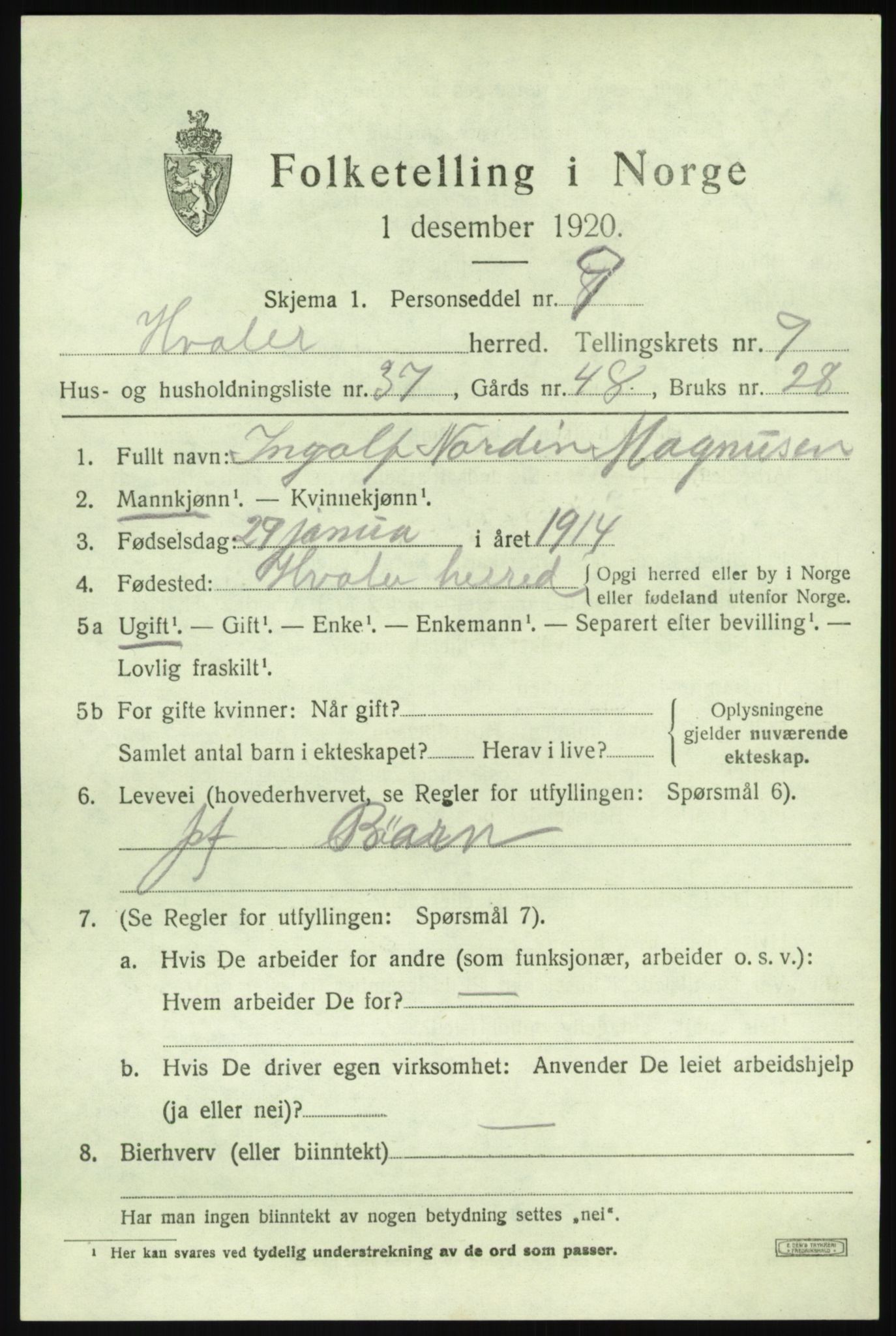SAO, Folketelling 1920 for 0111 Hvaler herred, 1920, s. 8986