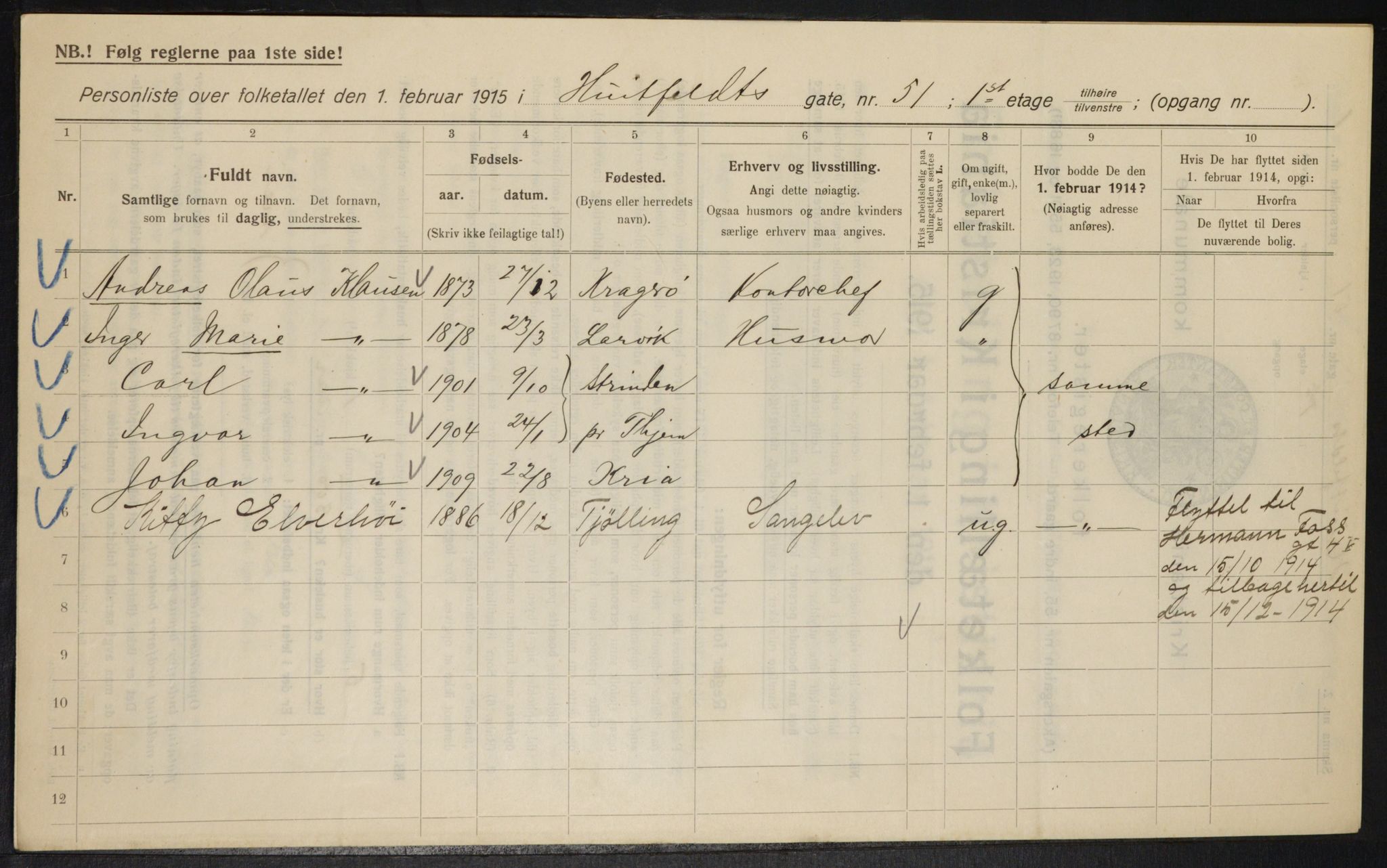 OBA, Kommunal folketelling 1.2.1915 for Kristiania, 1915, s. 41729