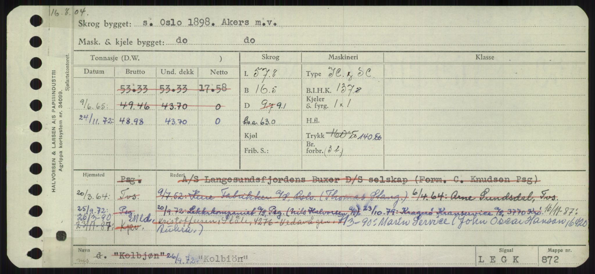 Sjøfartsdirektoratet med forløpere, Skipsmålingen, AV/RA-S-1627/H/Ha/L0003/0001: Fartøy, Hilm-Mar / Fartøy, Hilm-Kol, s. 853