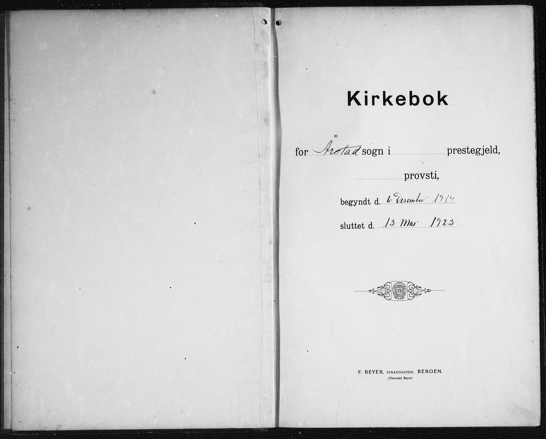 Årstad Sokneprestembete, SAB/A-79301/H/Haa/L0008: Ministerialbok nr. B 3, 1914-1923