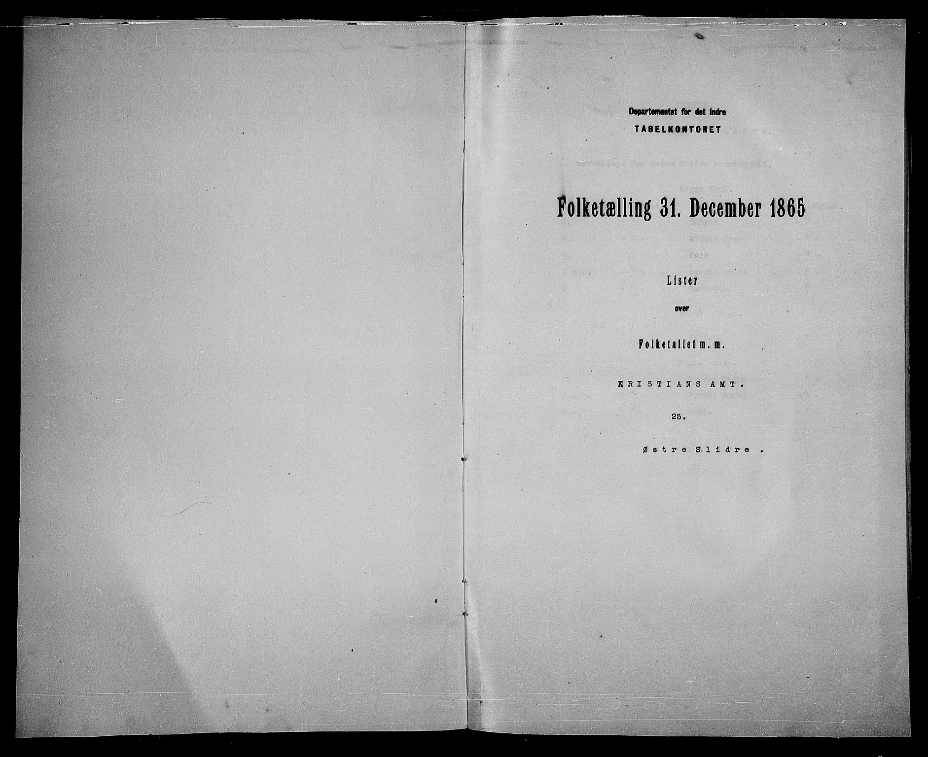 RA, Folketelling 1865 for 0544P Øystre Slidre prestegjeld, 1865, s. 3