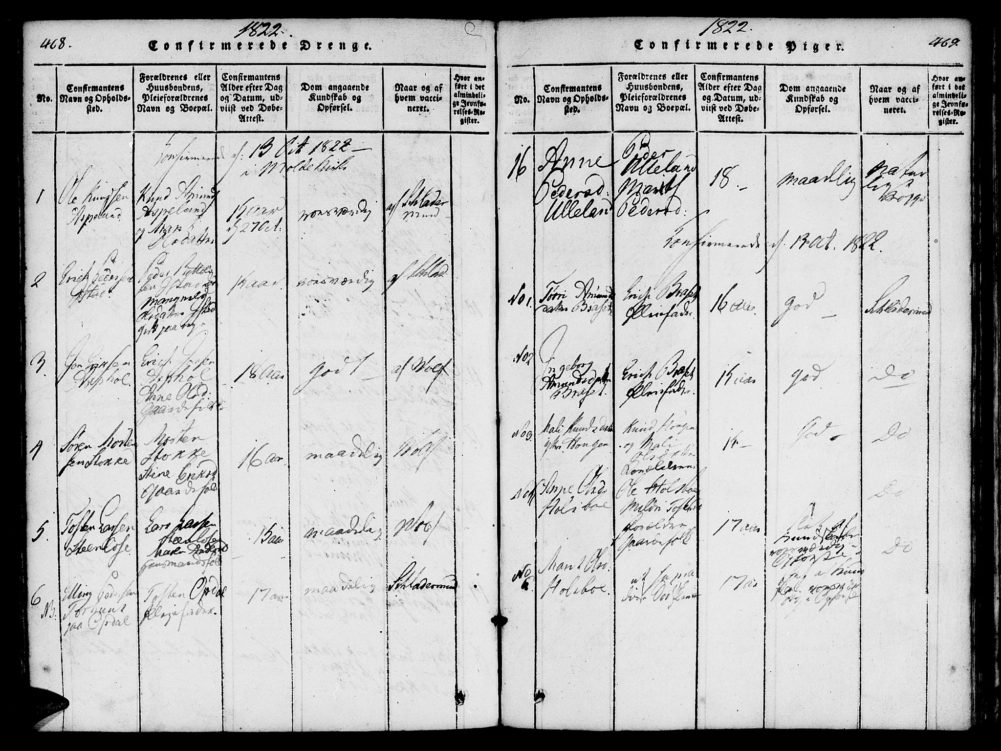 Ministerialprotokoller, klokkerbøker og fødselsregistre - Møre og Romsdal, AV/SAT-A-1454/557/L0679: Ministerialbok nr. 557A01, 1818-1843, s. 468-469