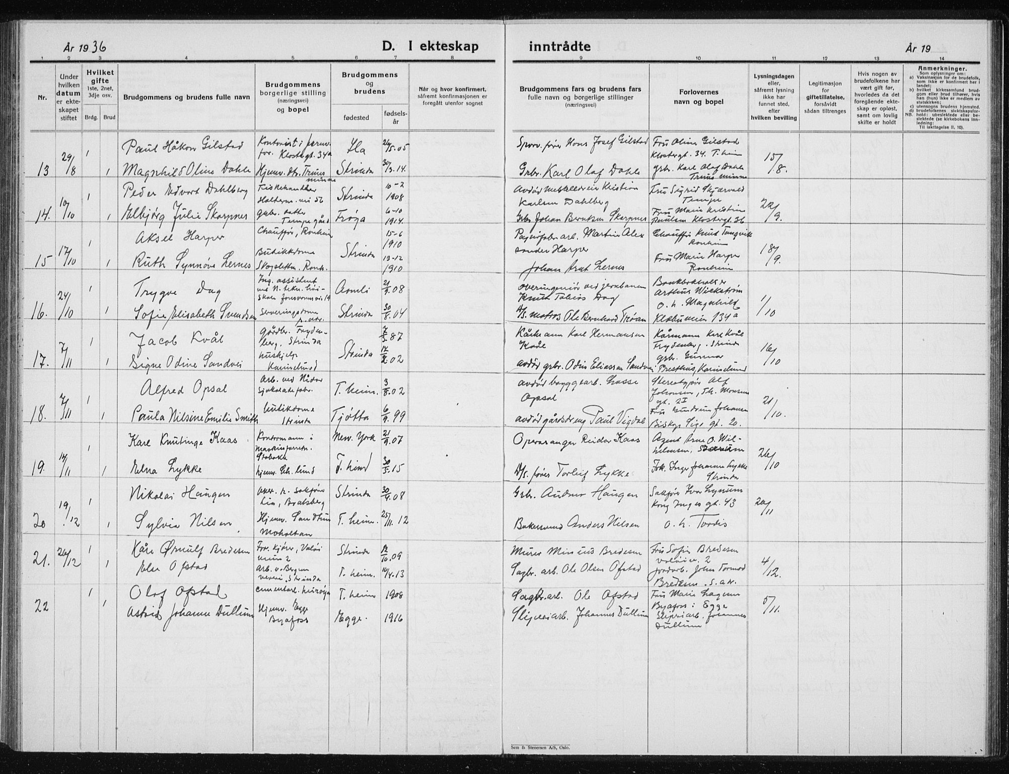 Ministerialprotokoller, klokkerbøker og fødselsregistre - Sør-Trøndelag, AV/SAT-A-1456/606/L0314: Klokkerbok nr. 606C10, 1911-1937