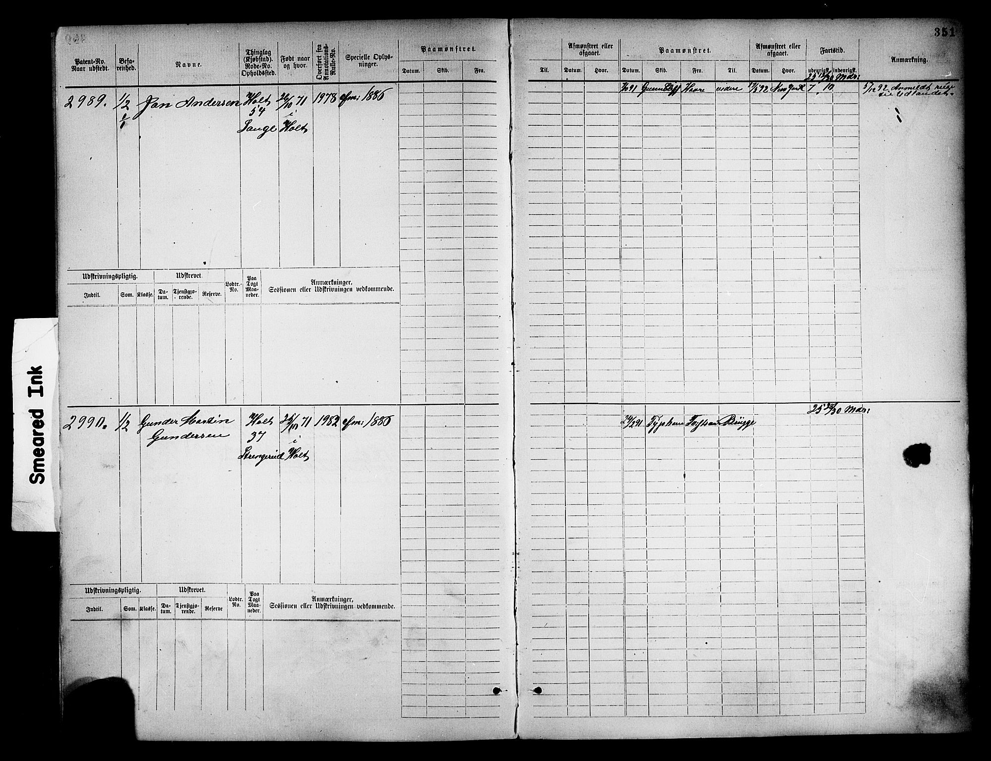 Tvedestrand mønstringskrets, SAK/2031-0011/F/Fb/L0018: Hovedrulle nr 2289-3056, U-34, 1882-1892, s. 363