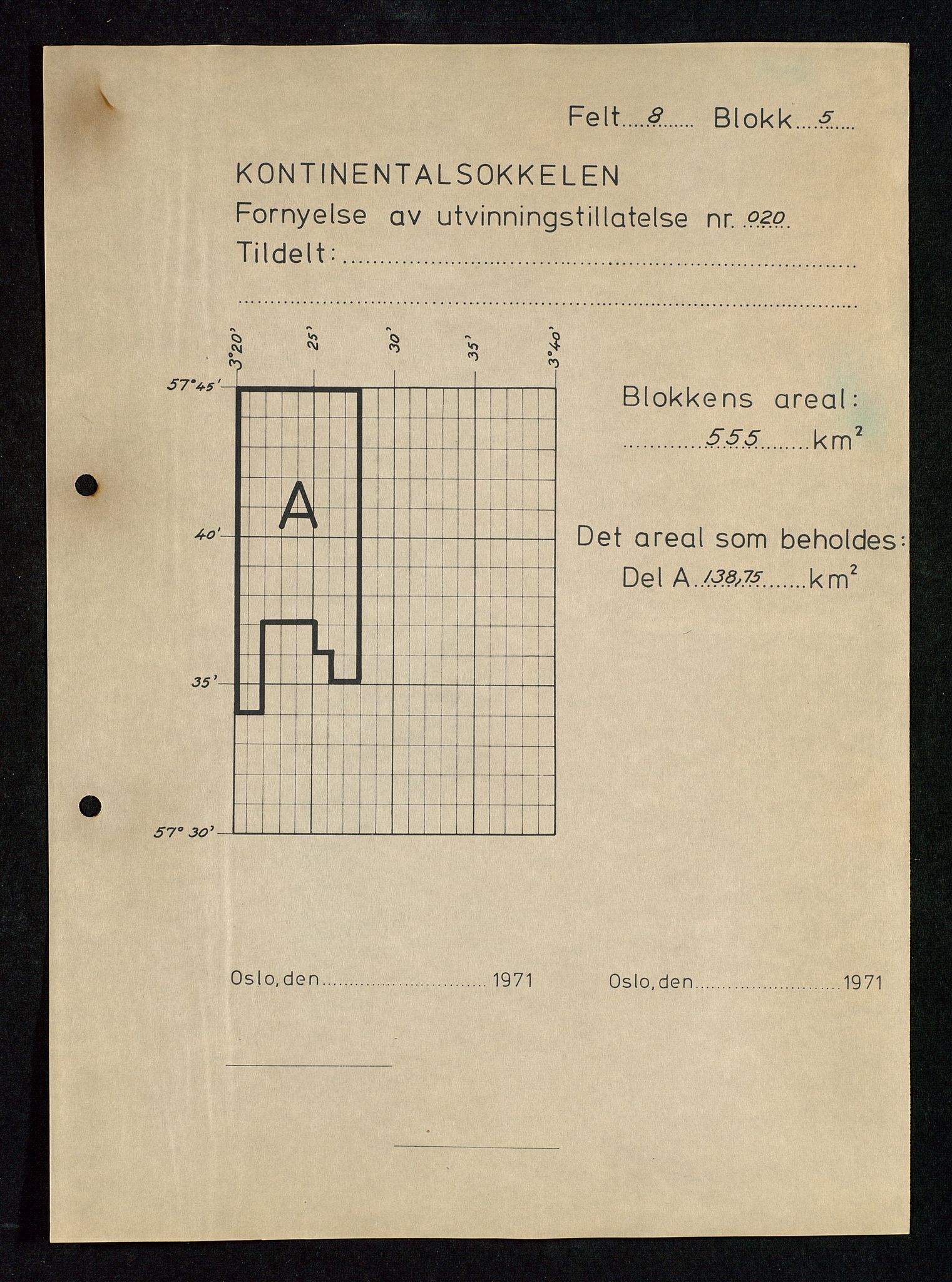 Industridepartementet, Oljekontoret, AV/SAST-A-101348/Da/L0004: Arkivnøkkel 711 - 712 Utvinningstillatelser, 1970-1971, s. 31