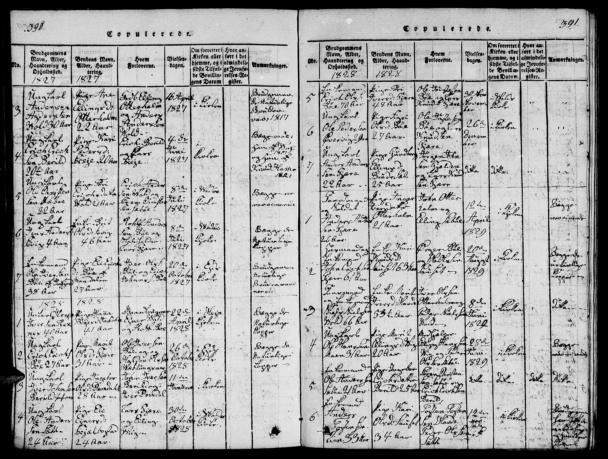 Ministerialprotokoller, klokkerbøker og fødselsregistre - Møre og Romsdal, AV/SAT-A-1454/543/L0563: Klokkerbok nr. 543C01, 1818-1836, s. 390-391