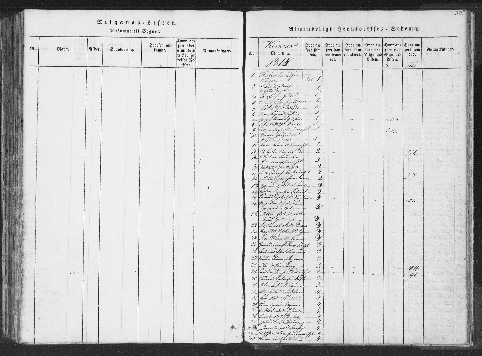 Rollag kirkebøker, SAKO/A-240/F/Fa/L0006: Ministerialbok nr. I 6, 1814-1828, s. 325