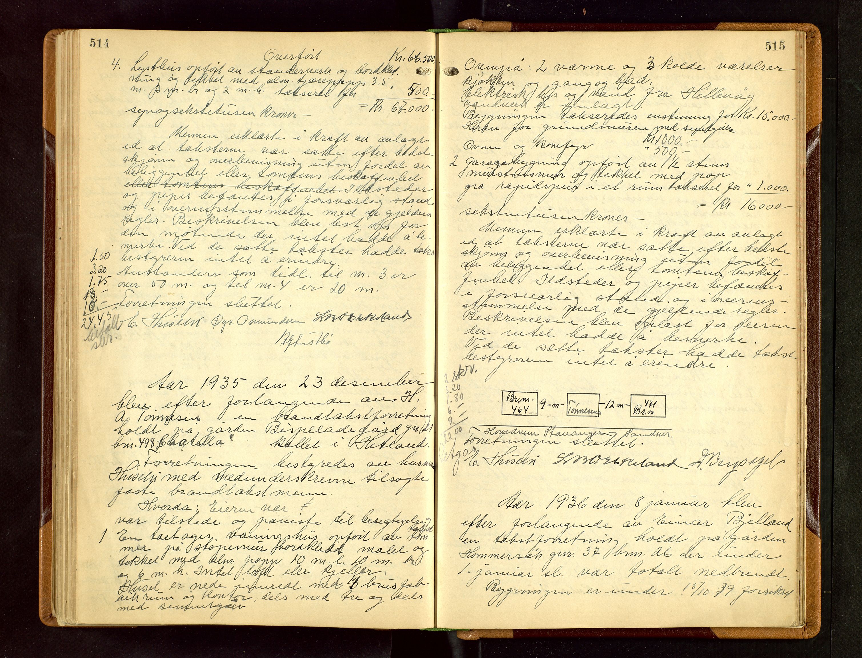 Hetland lensmannskontor, SAST/A-100101/Goa/L0006: "Branntakstprotokoll", 1921-1938, s. 514-515