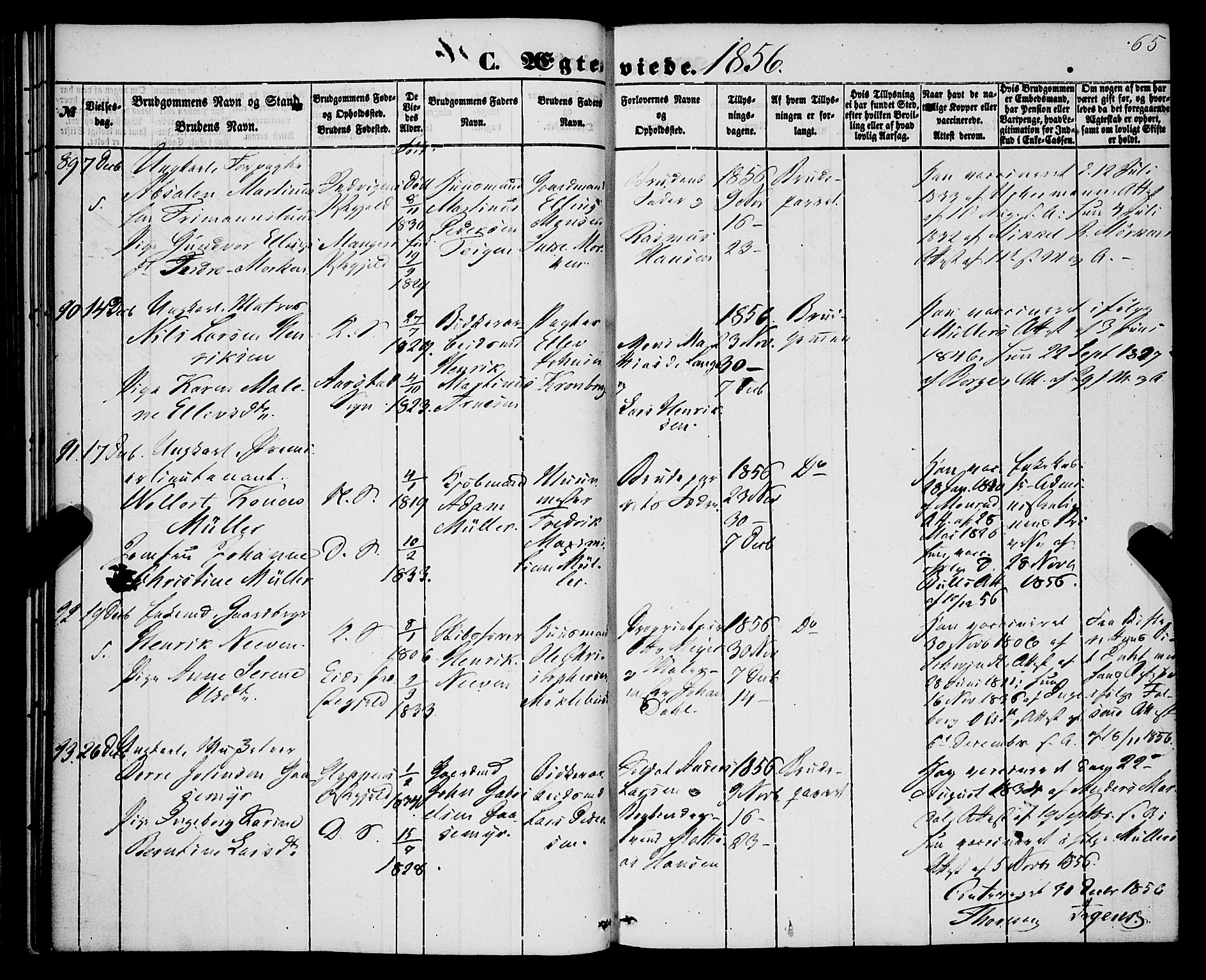 Korskirken sokneprestembete, AV/SAB-A-76101/H/Haa/L0035: Ministerialbok nr. D 2, 1852-1867, s. 65
