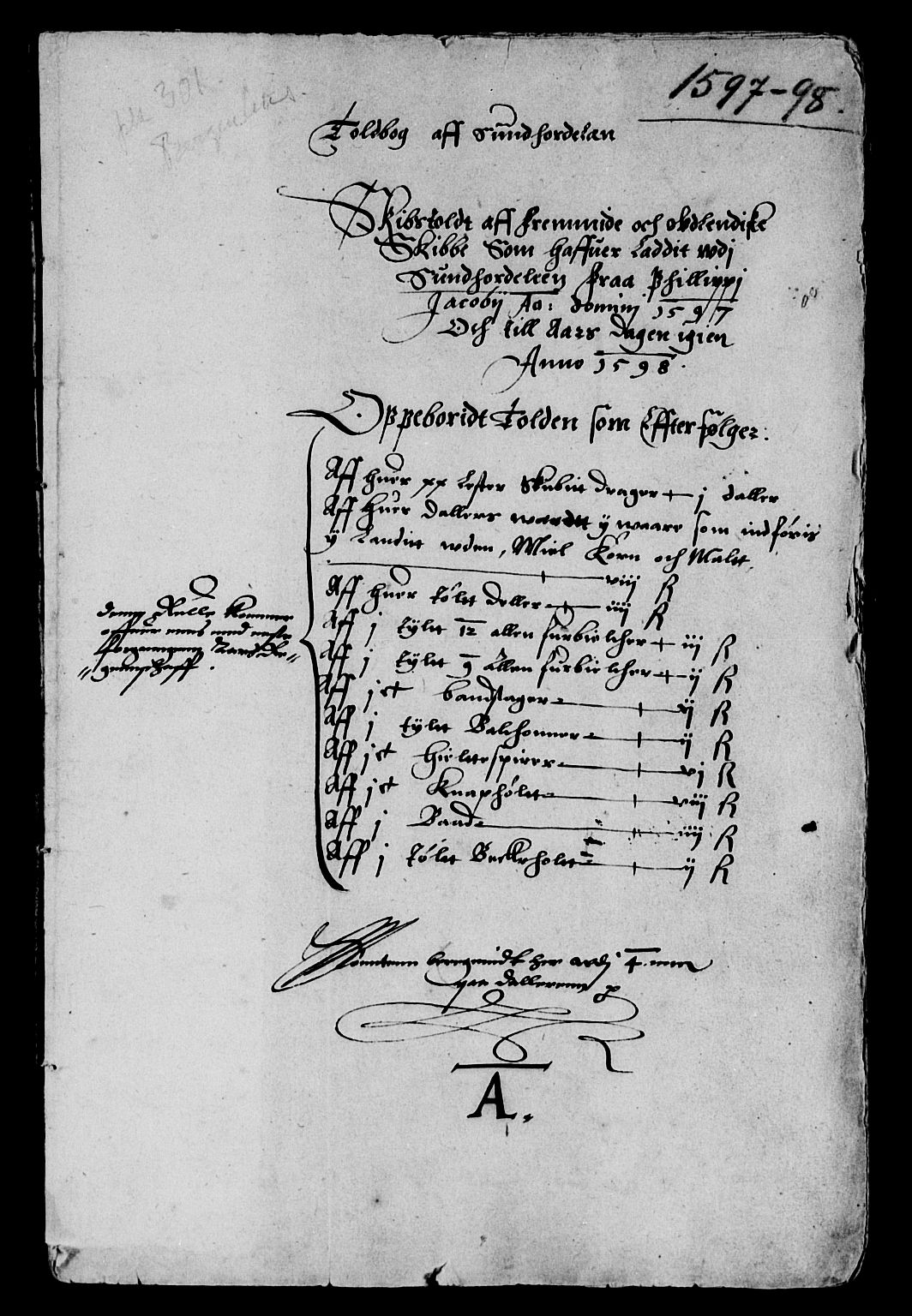 Rentekammeret inntil 1814, Reviderte regnskaper, Lensregnskaper, AV/RA-EA-5023/R/Rb/Rbt/L0002: Bergenhus len, 1597-1599